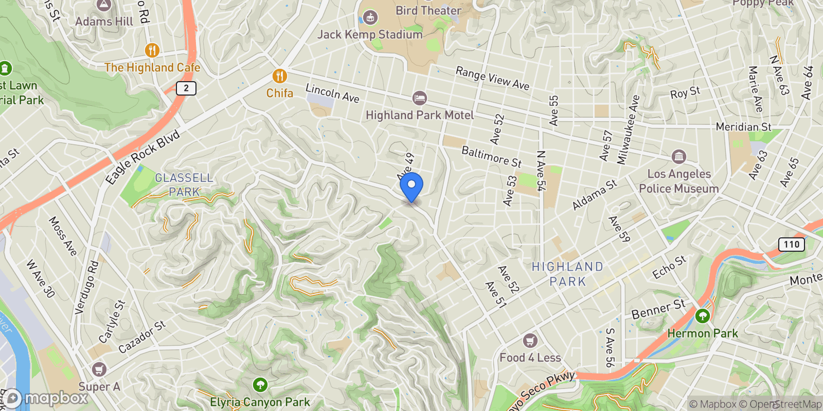 Map showing 891 El Paso, Los Angeles, California, United States.
