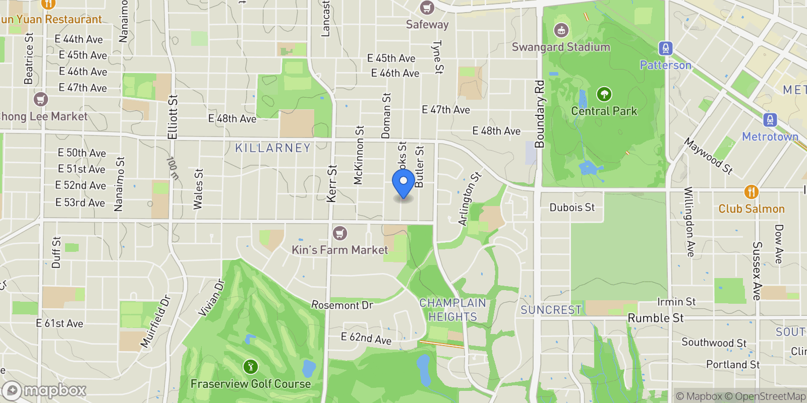 Map showing 6890 BROOKS STREET, Vancouver, British Columbia, Canada.