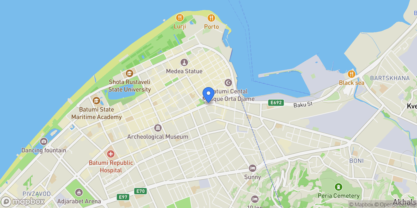 Map showing Batumi, Georgia, Batumi, Adjara, Georgia.