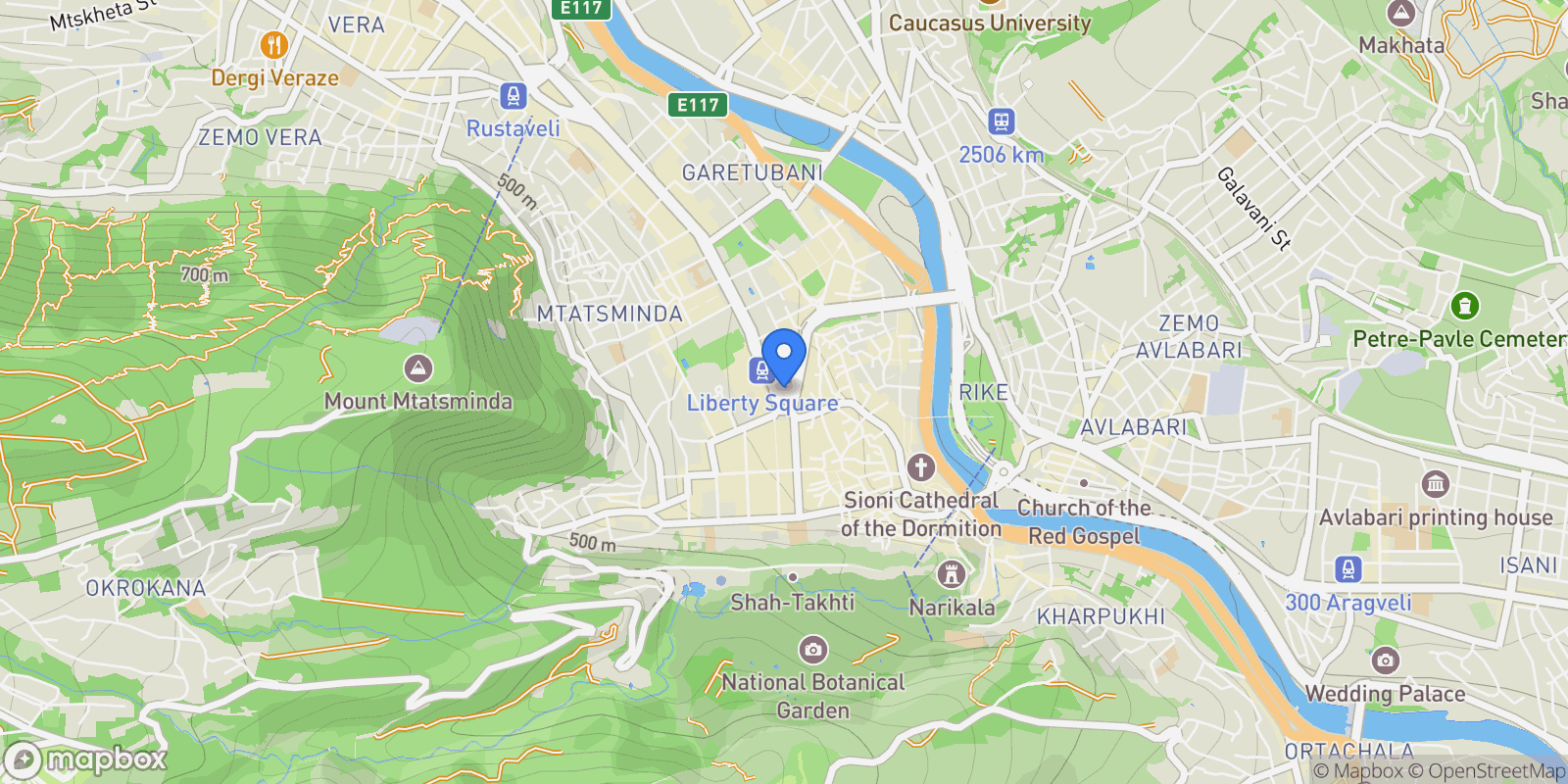 Map showing Tbilisi, Georgia, Tbilisi, Tbilisi, Georgia.