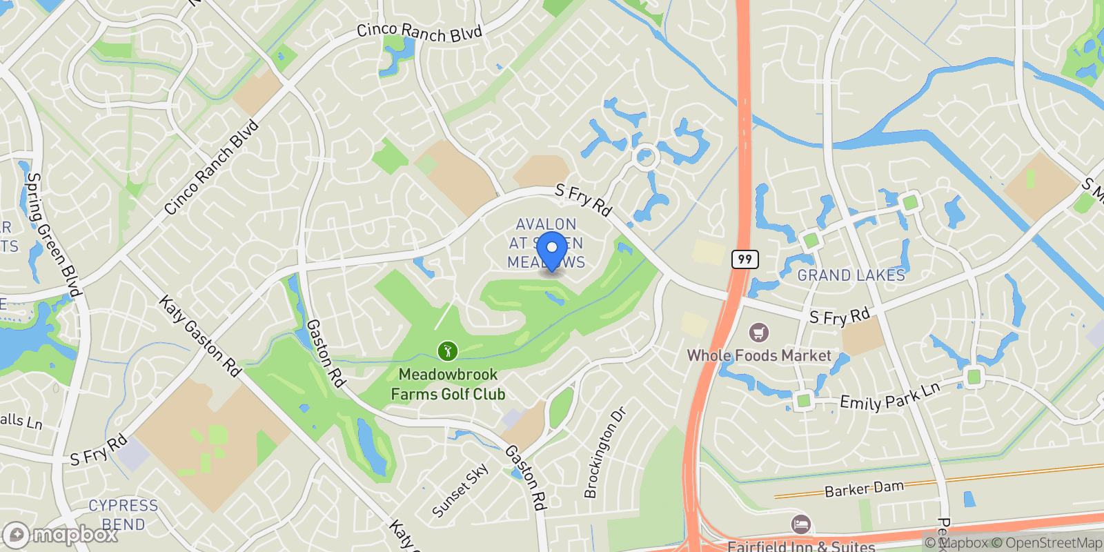 Map showing 23323 Two Harbors Glen Street, Katy, TX 77494, Katy, Texas, United States.