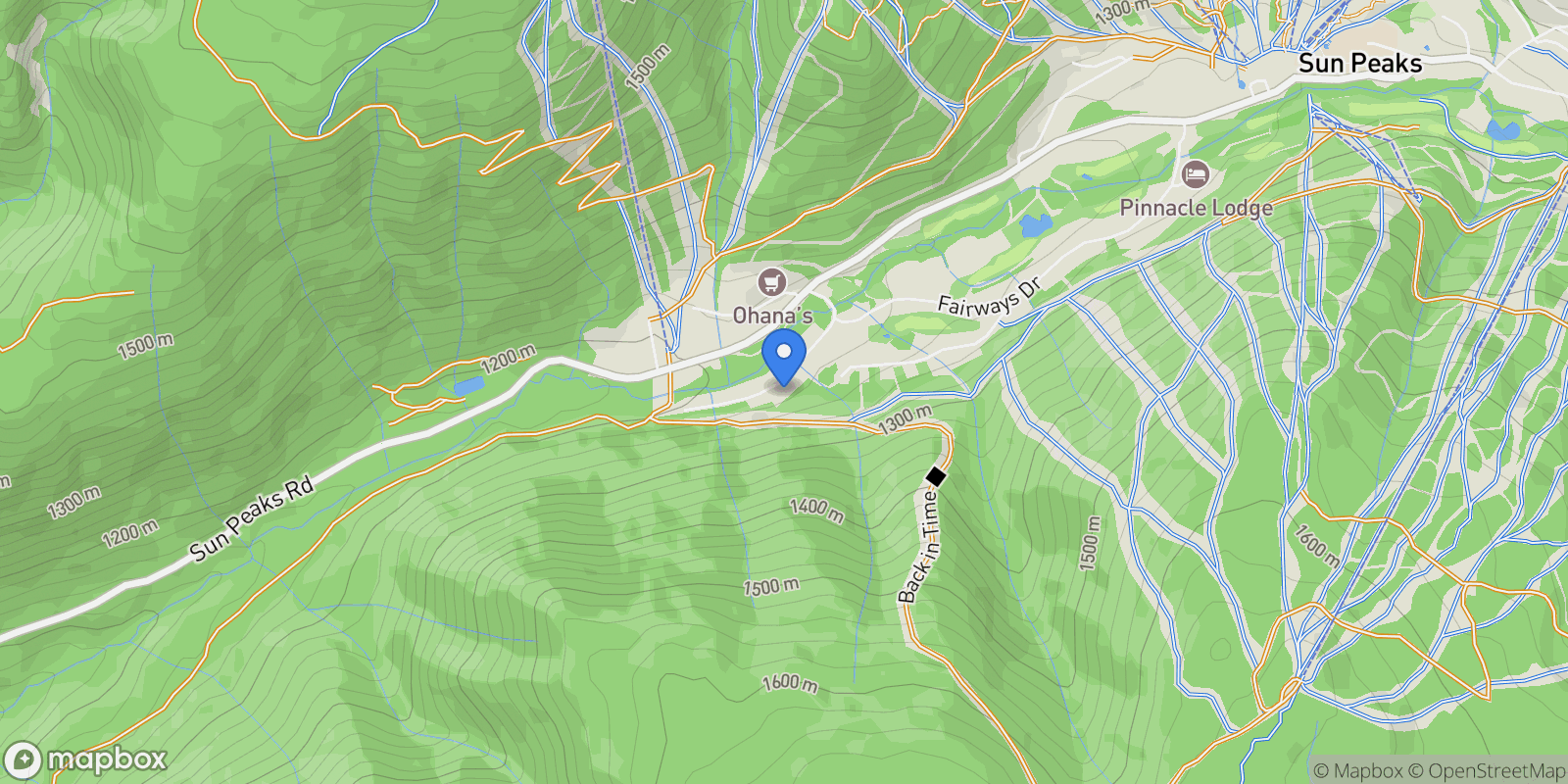 Map showing 1365 BURFIELD DRIVE, Sun Peaks, British Columbia, Canada.