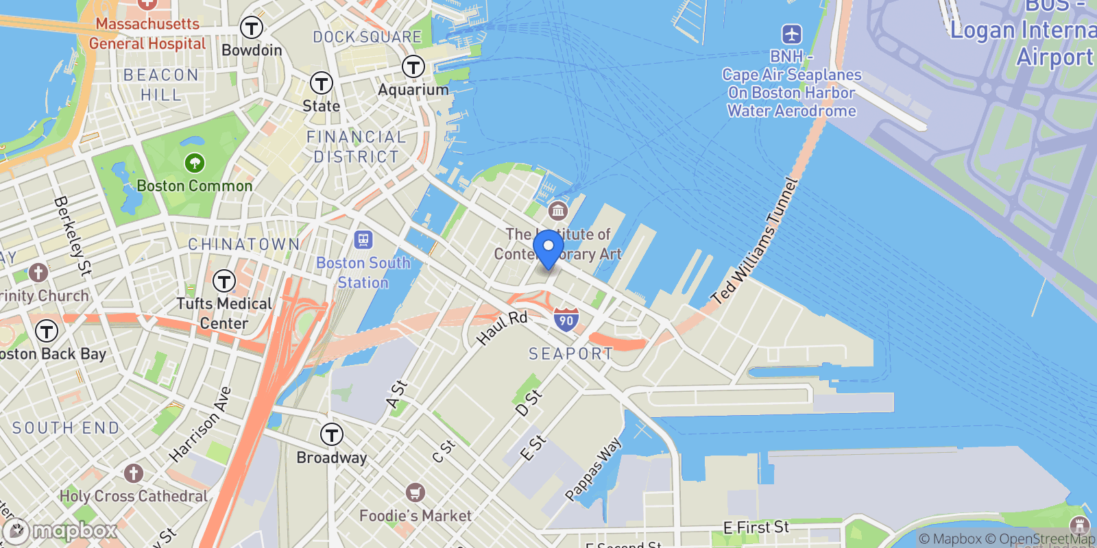 Map showing 135 Seaport, Boston, Massachusetts, United States.