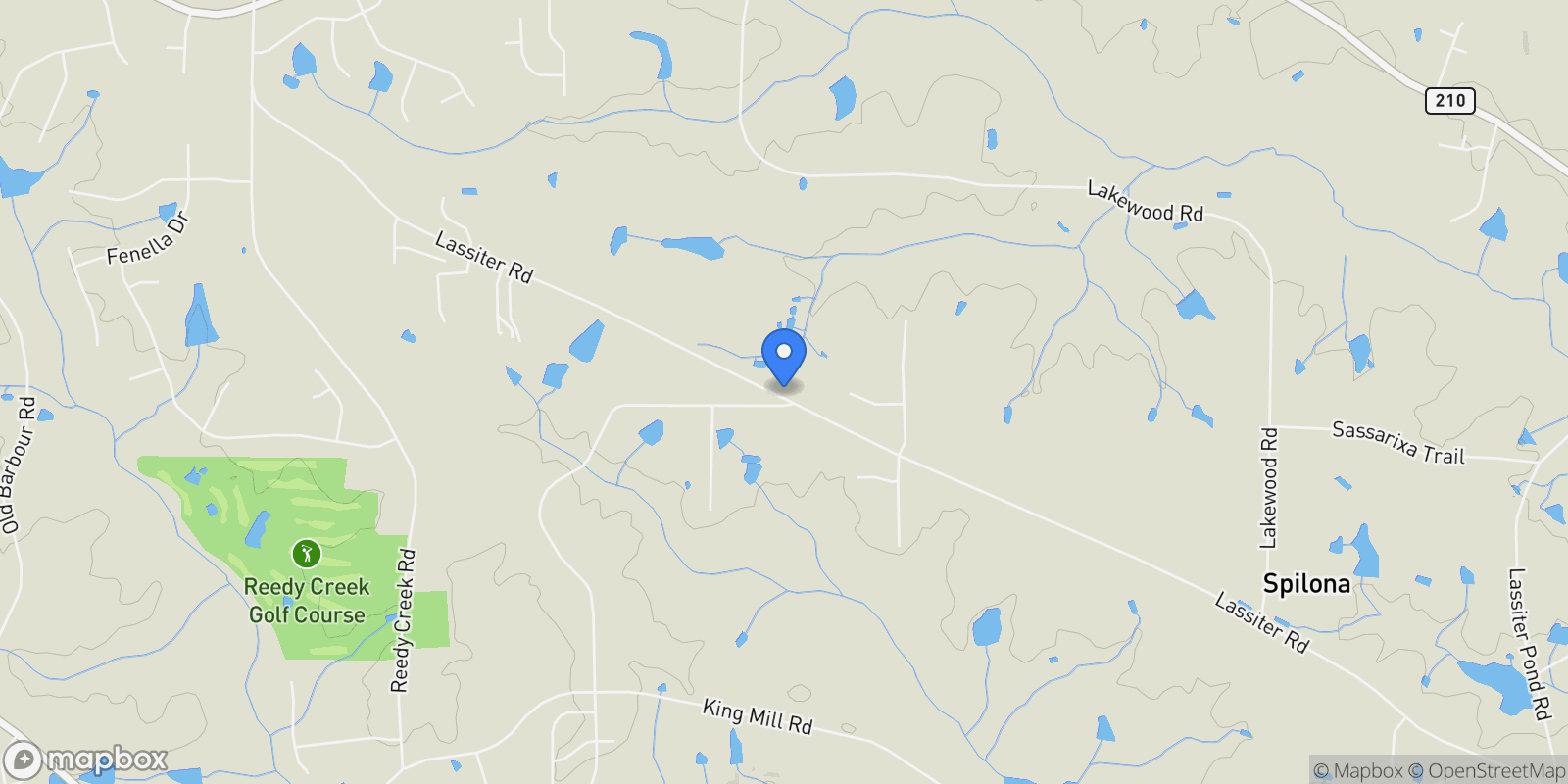 Map showing 2590 Lassiter Road, Four Oaks, North Carolina, United States.