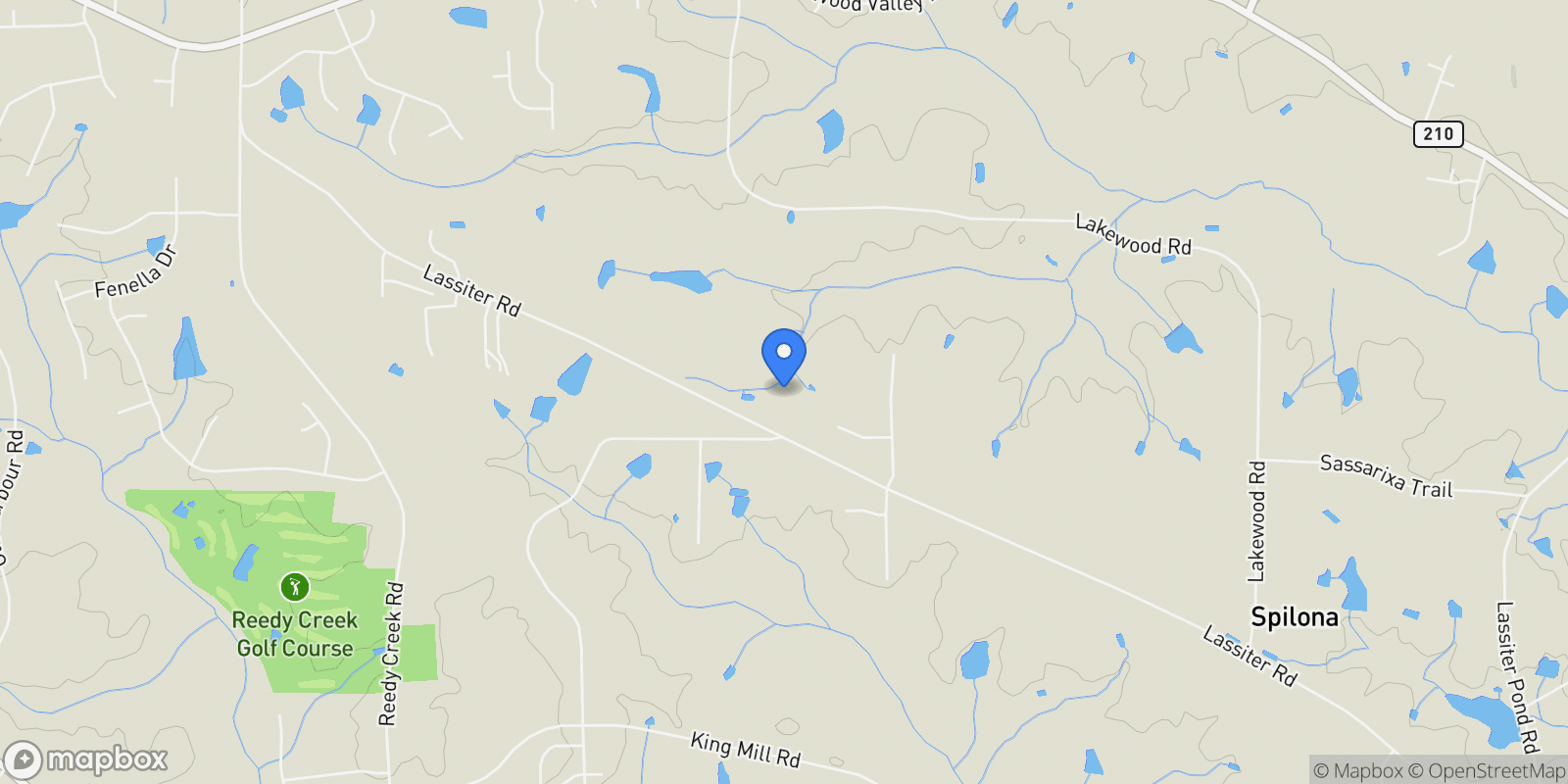 Map showing 2560 Lassiter Road, Four Oaks, North Carolina, United States.