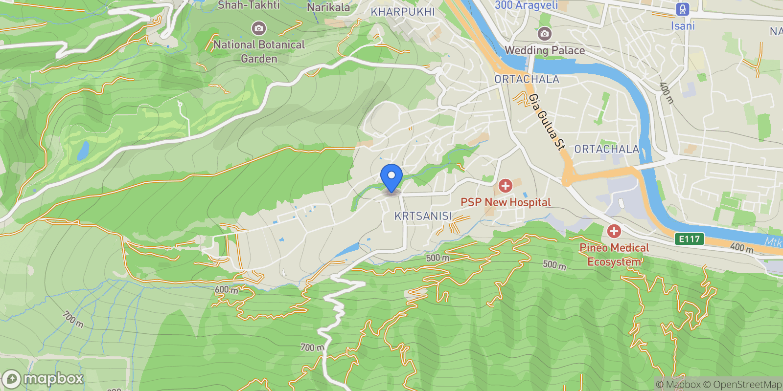 Map showing 47b კრწანისის ქუჩა, T'bilisi, Georgia, Tbilisi, Tbilisi, Georgia.