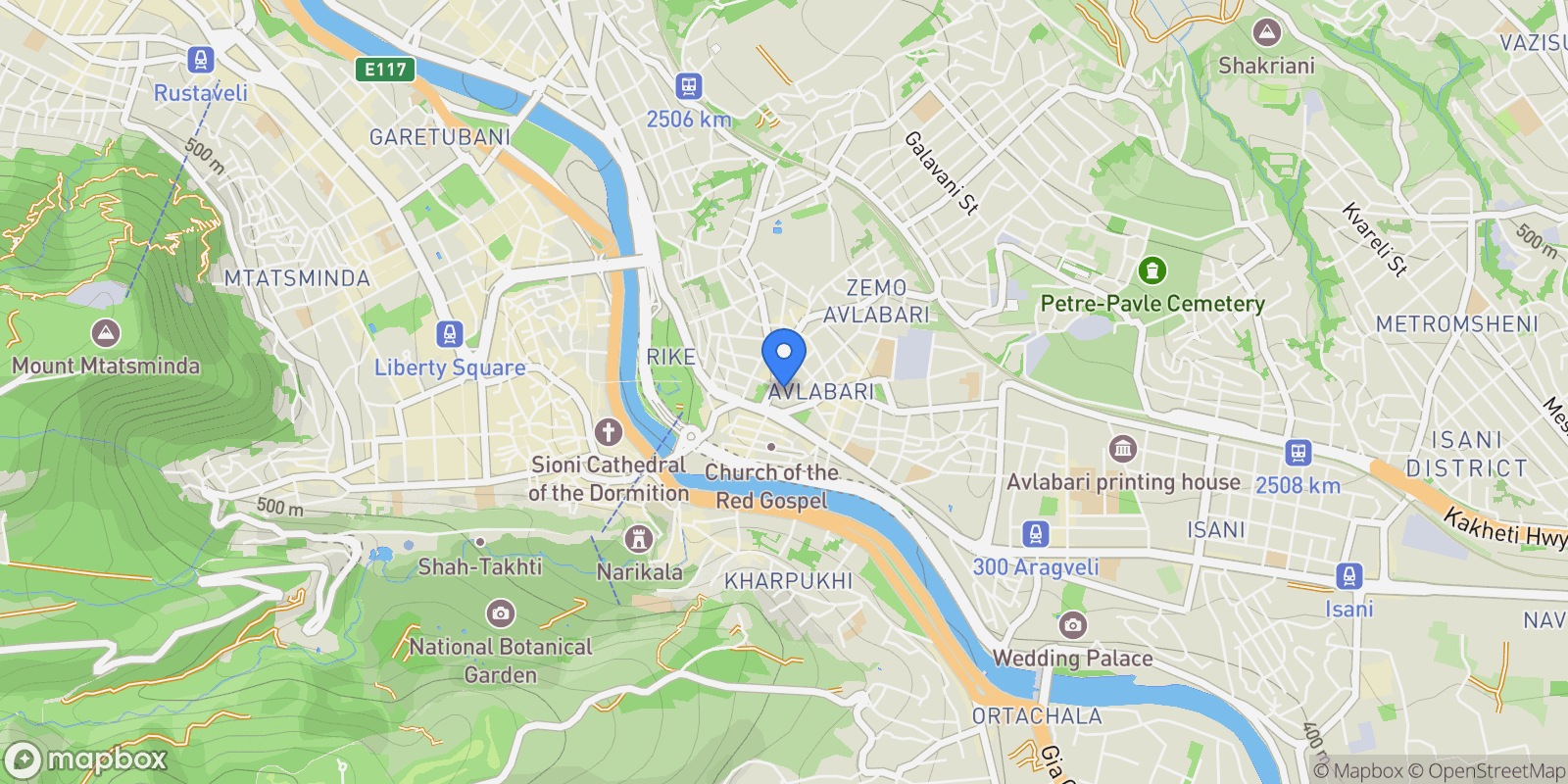 Map showing Tbilisi, Georgia, Tbilisi, Tbilisi, Georgia.