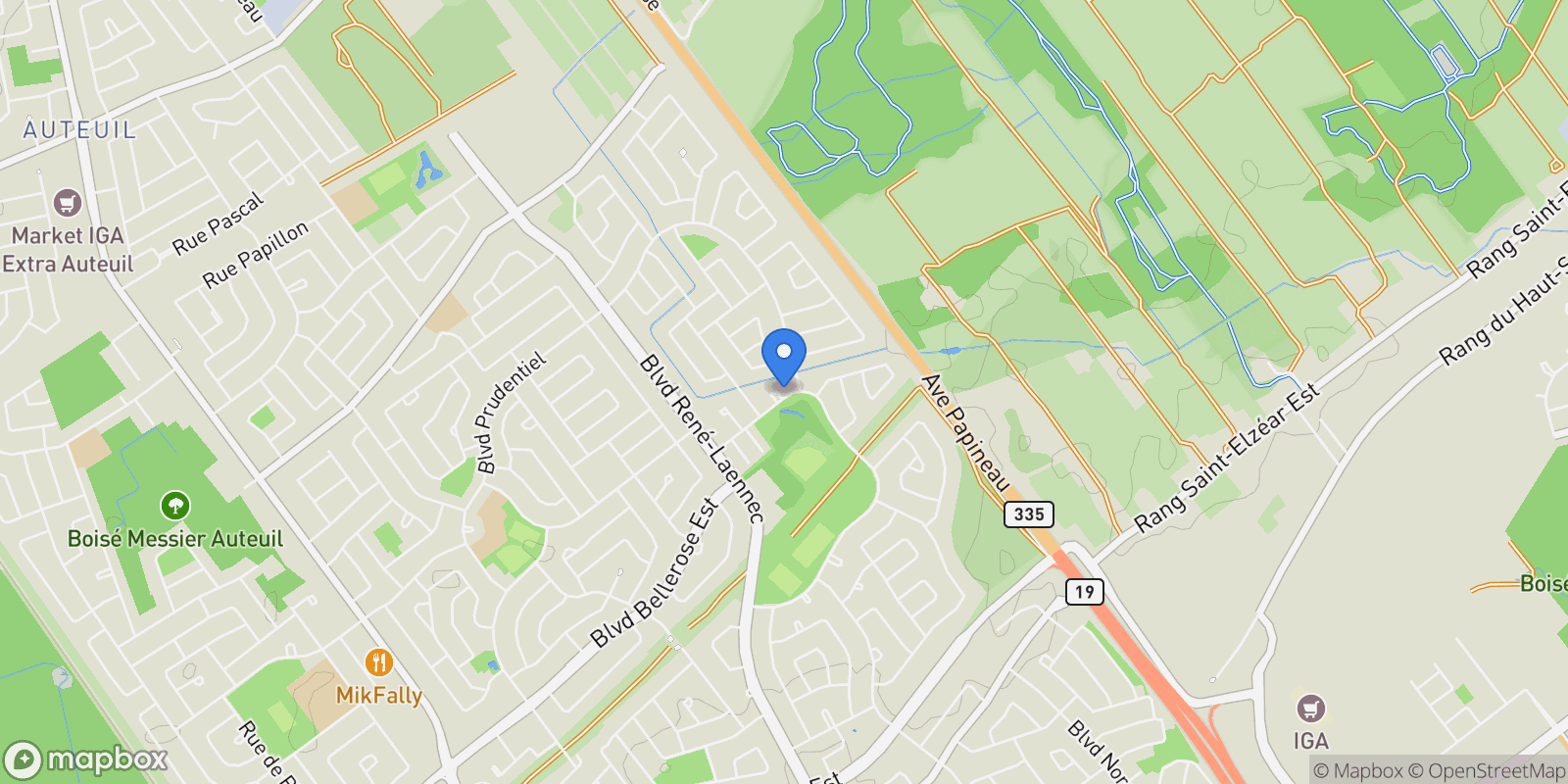 Map showing 616 Rue de Lausanne, Laval, Quebec, Canada.