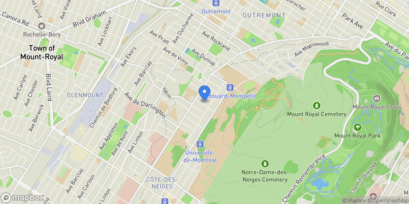 Map showing 5601 Av. de Stirling, Montréal, Quebec, Canada.