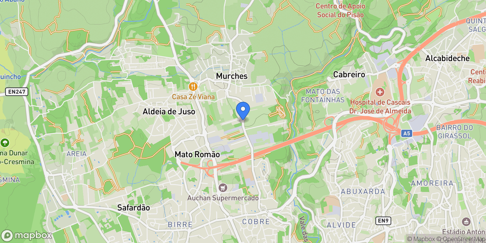 Map showing Murches, Lisboa, Alcabideche, Lisbon, Portugal.