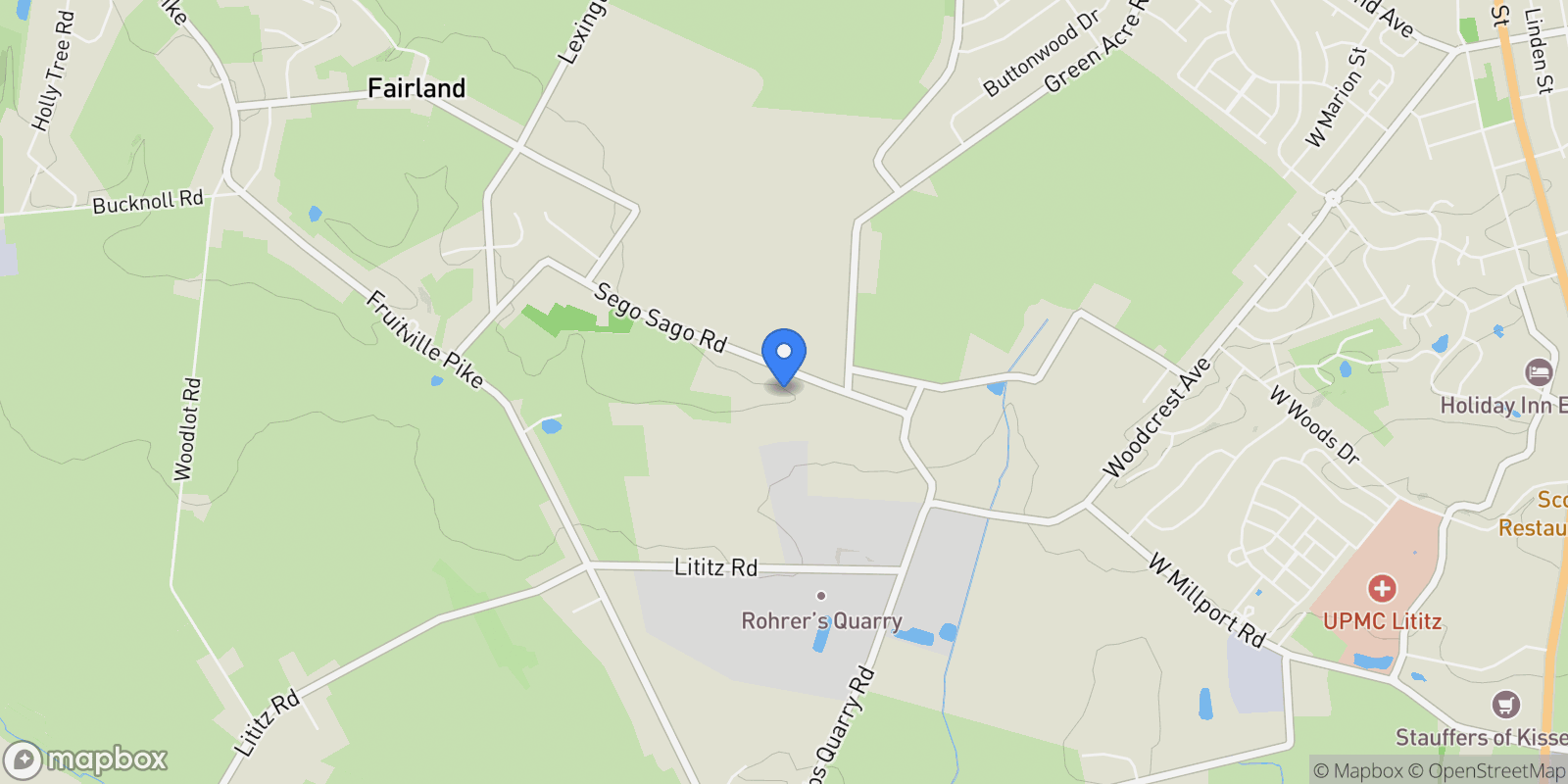 Map showing 209 SEGO SAGO RD ROAD, LITITZ, PA 17543, Manheim, Pennsylvania, United States.