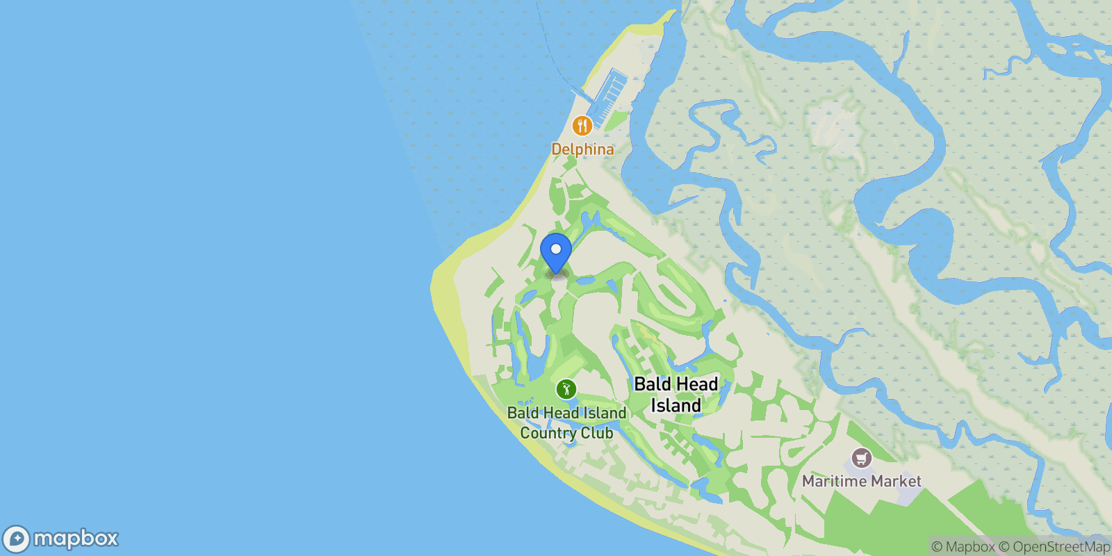Map showing 2 Fort Holmes Trail, Southport, North Carolina, United States.