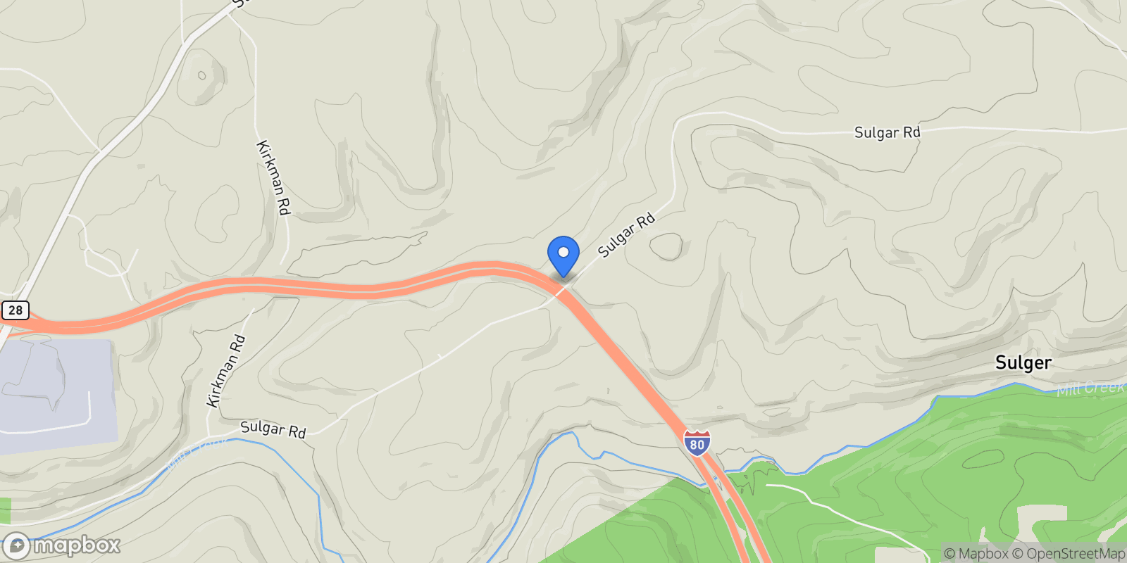 Map showing 4000 SULGAR RD ROAD, BROOKVILLE, PA 15825, Reynoldsville, Pennsylvania, United States.