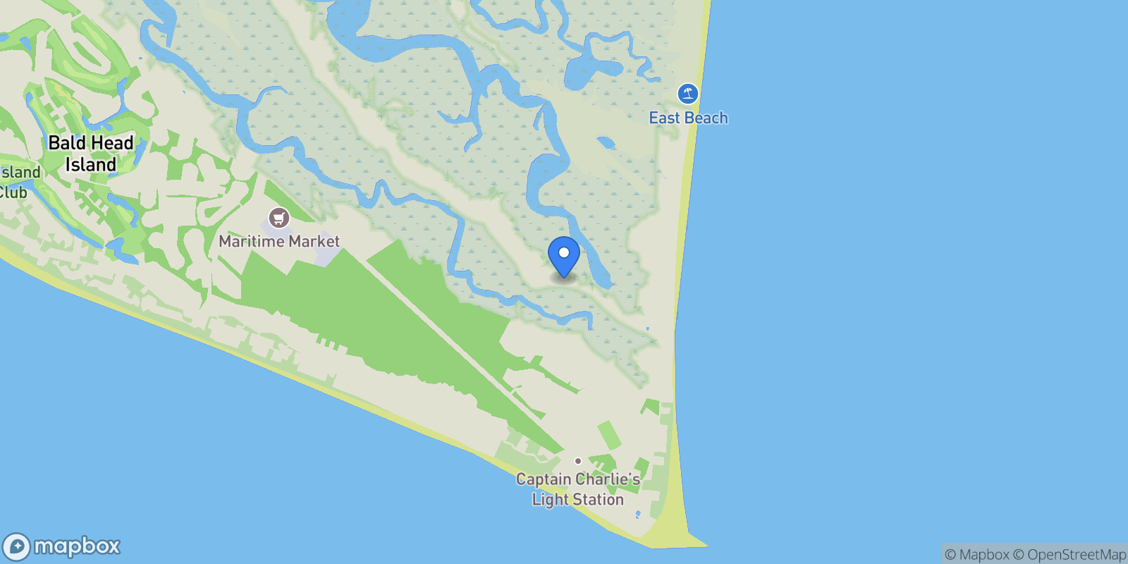 Map showing 15 Cape Creek Road, Southport, North Carolina, United States.