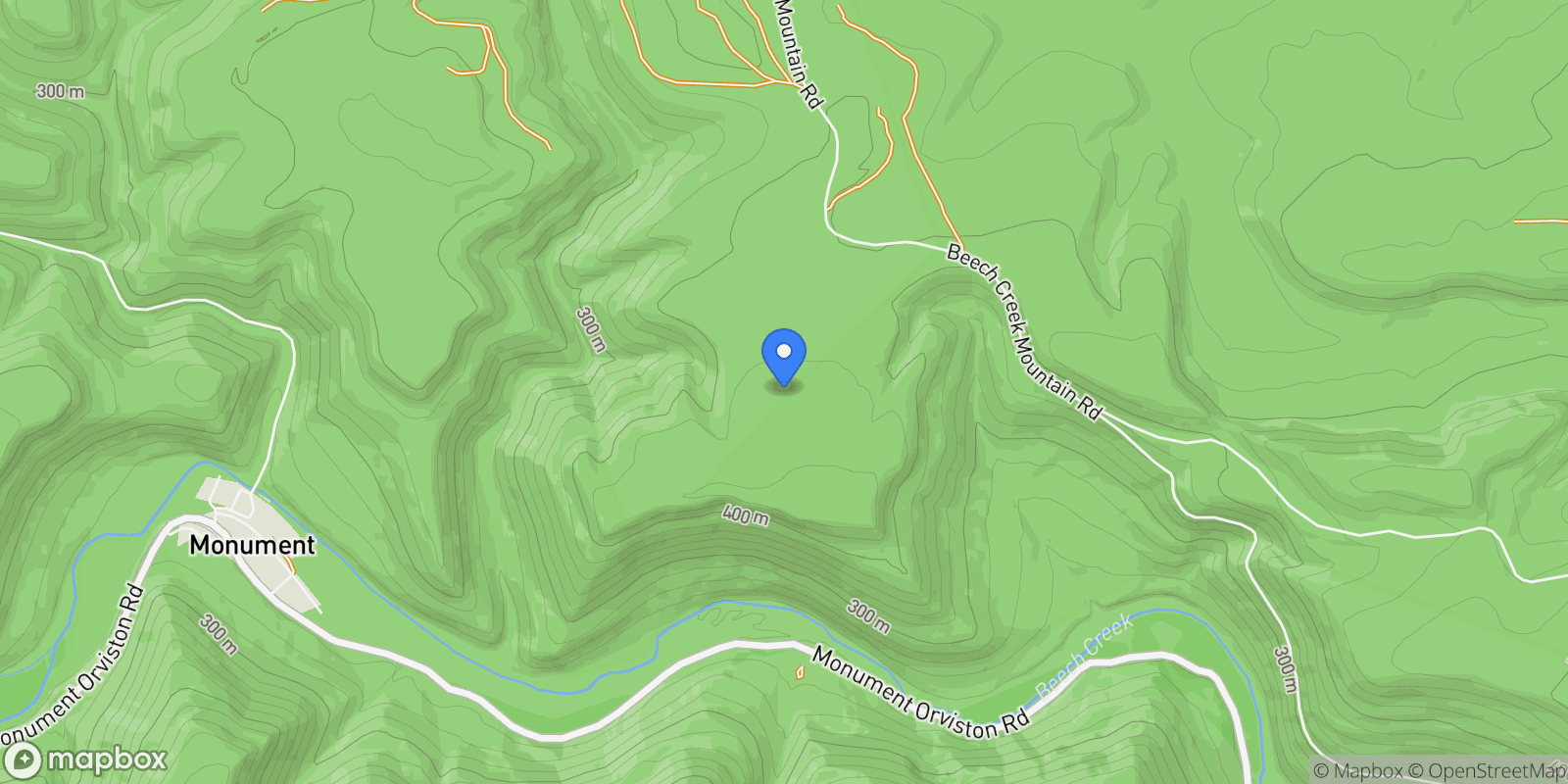 Map showing 6 BEECH CREEK MOUNTAIN RD ROAD, BEECH CREEK, PA 16822, Monument, Pennsylvania, United States.