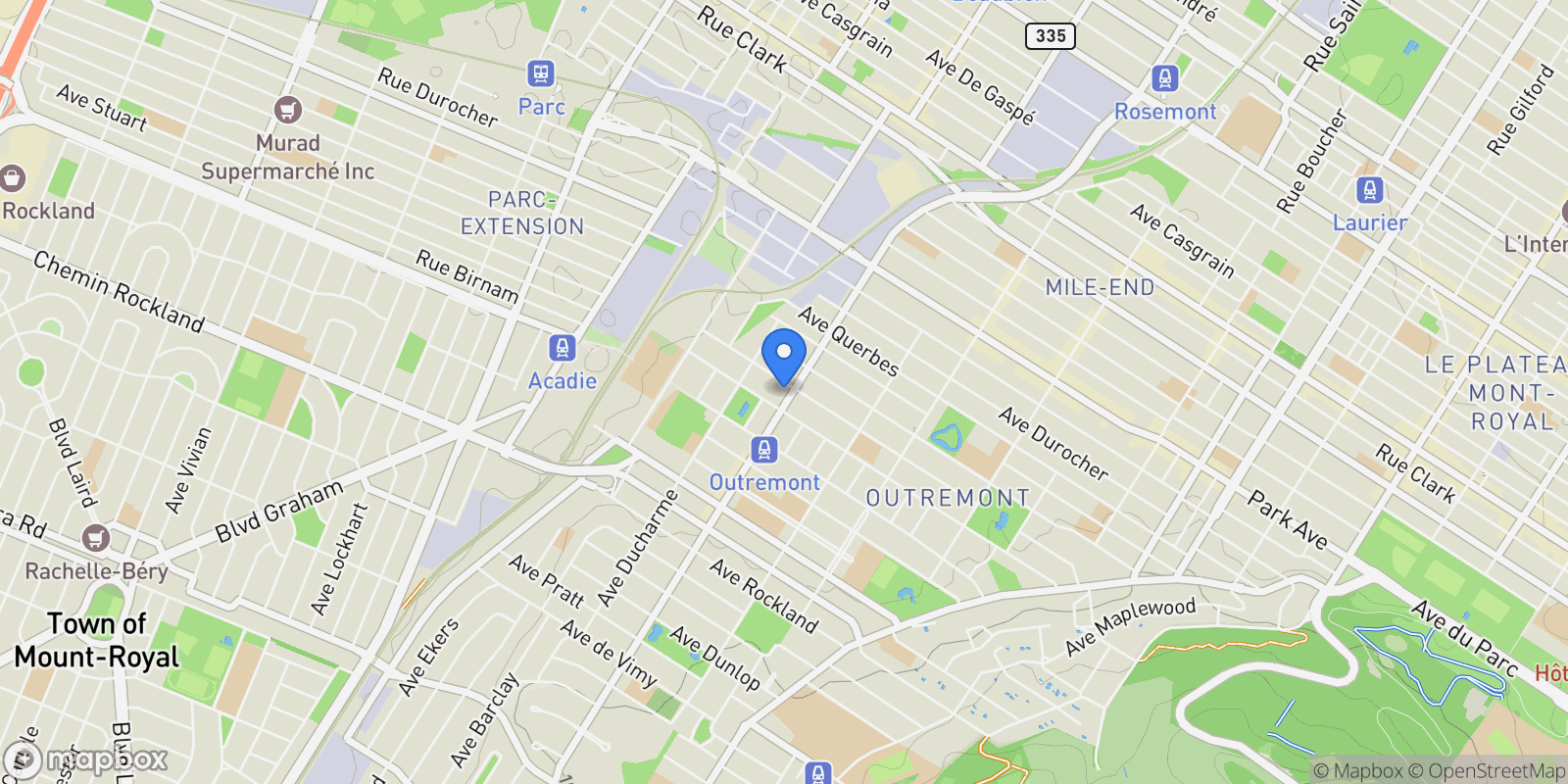 Map showing 1275 Av. Van Horne 47, Montréal, Quebec, Canada.