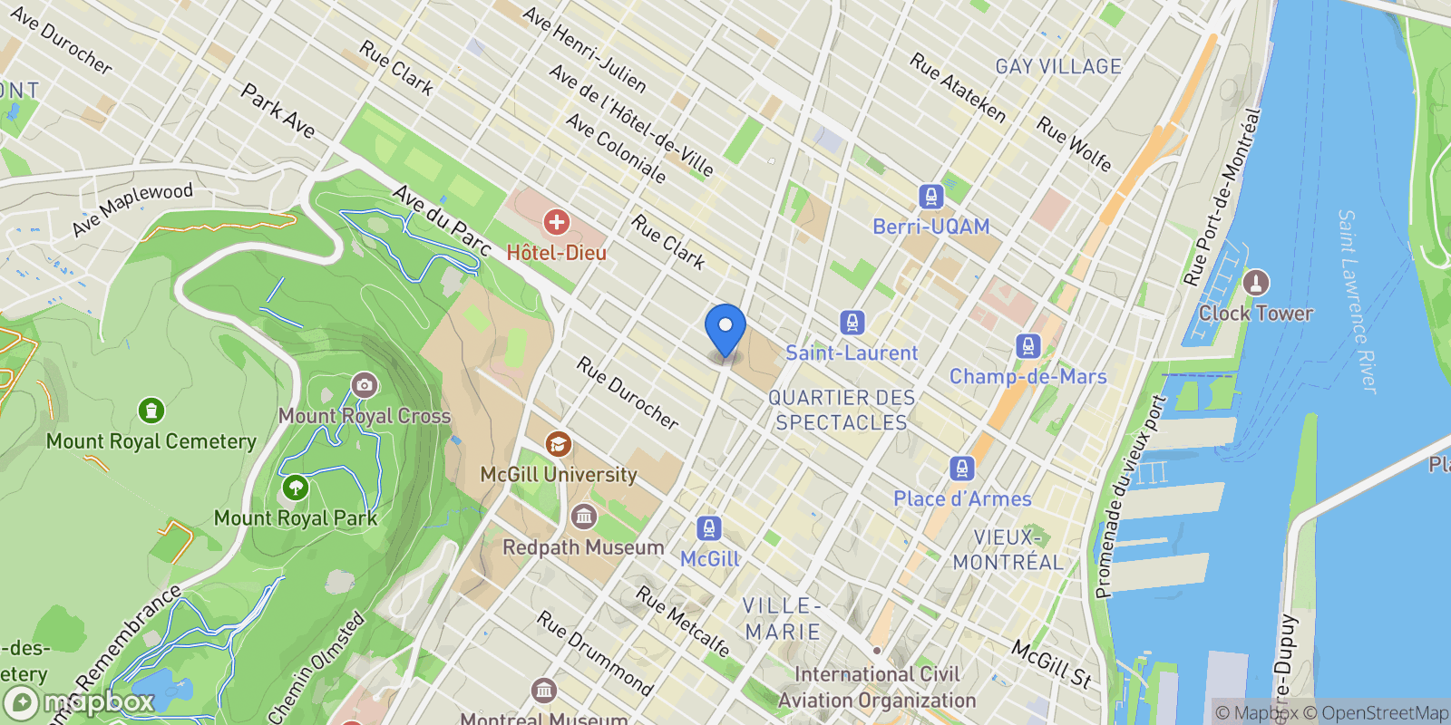 Map showing 1455 Rue Sherbrooke O. 3102, Montréal, Quebec, Canada.