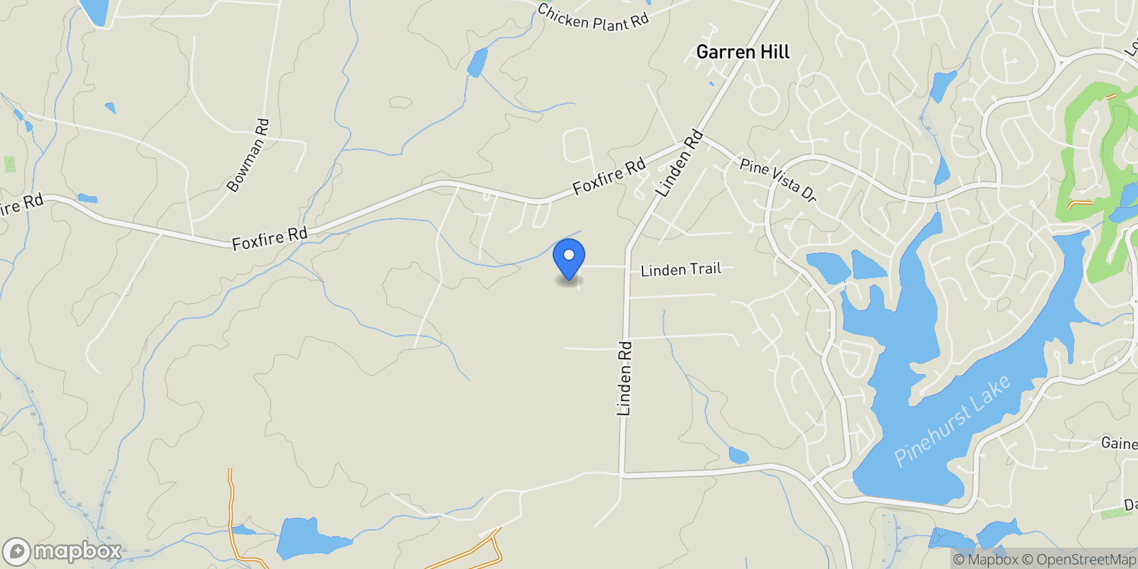 Map showing 214 Freeman Way, Aberdeen, North Carolina, United States.