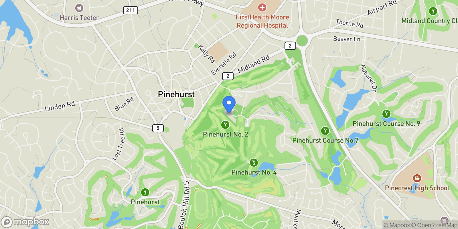 Map showing 310 Inverrary Road, Pinehurst, North Carolina, United States.