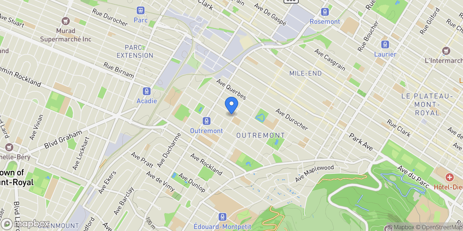 Map showing 704A Av. Champagneur, Montréal, Quebec, Canada.