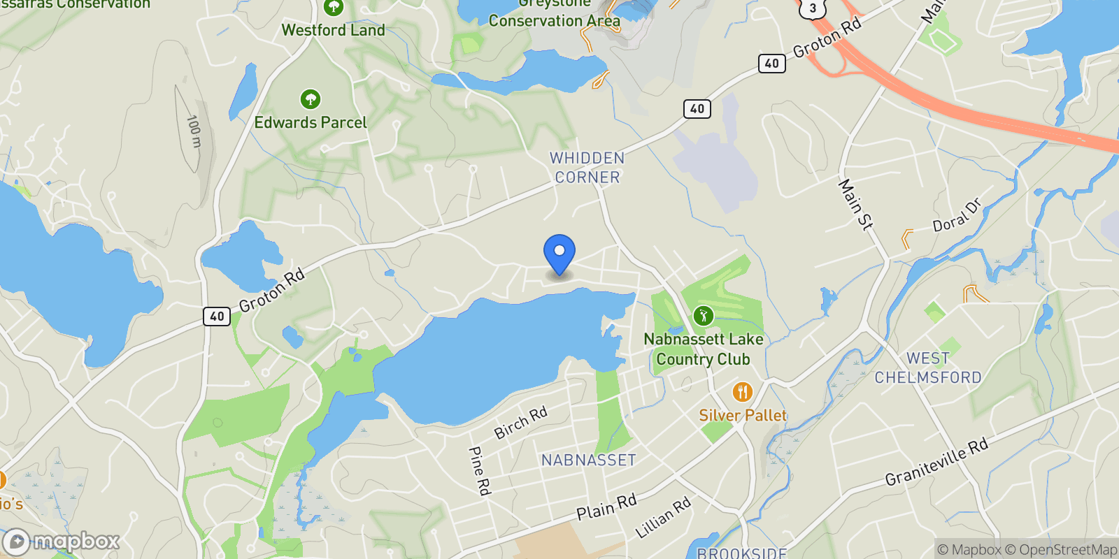 Map showing 57 Lake Shore Drive North , Westford, MA 01886, Westford, Massachusetts, United States.