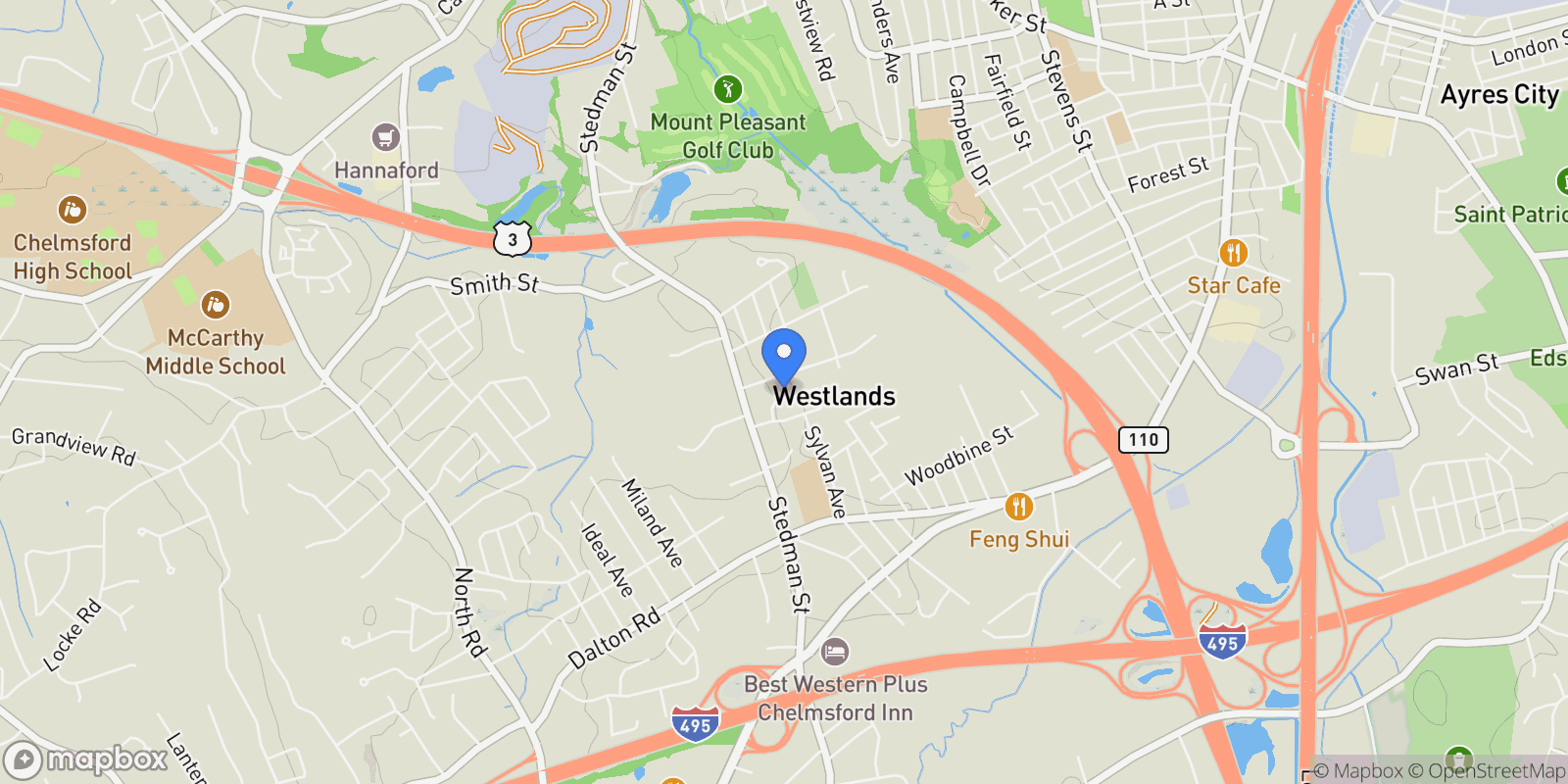 Map showing 10 Fuller Road , Chelmsford, MA 01824, Chelmsford, Massachusetts, United States.