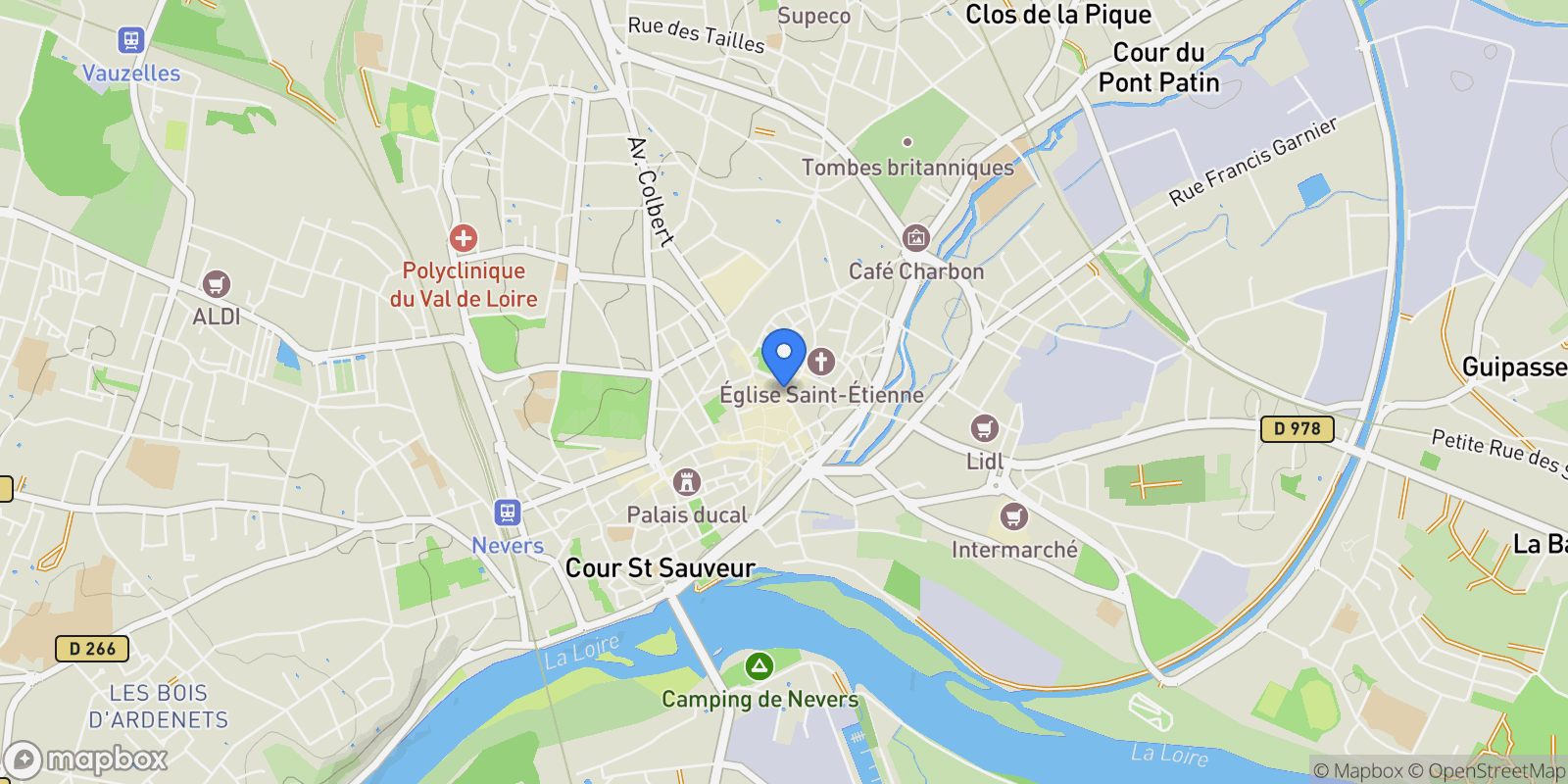 Map showing 58000 Nevers, France, Nevers, Bourgogne-Franche-Comté, France.