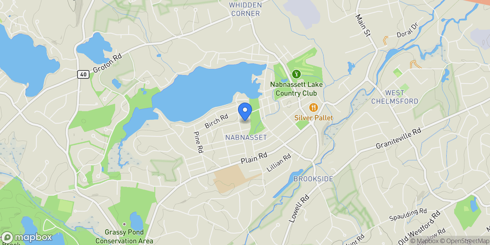 Map showing 43 Maple Road , Westford, MA 01886, Westford, Massachusetts, United States.
