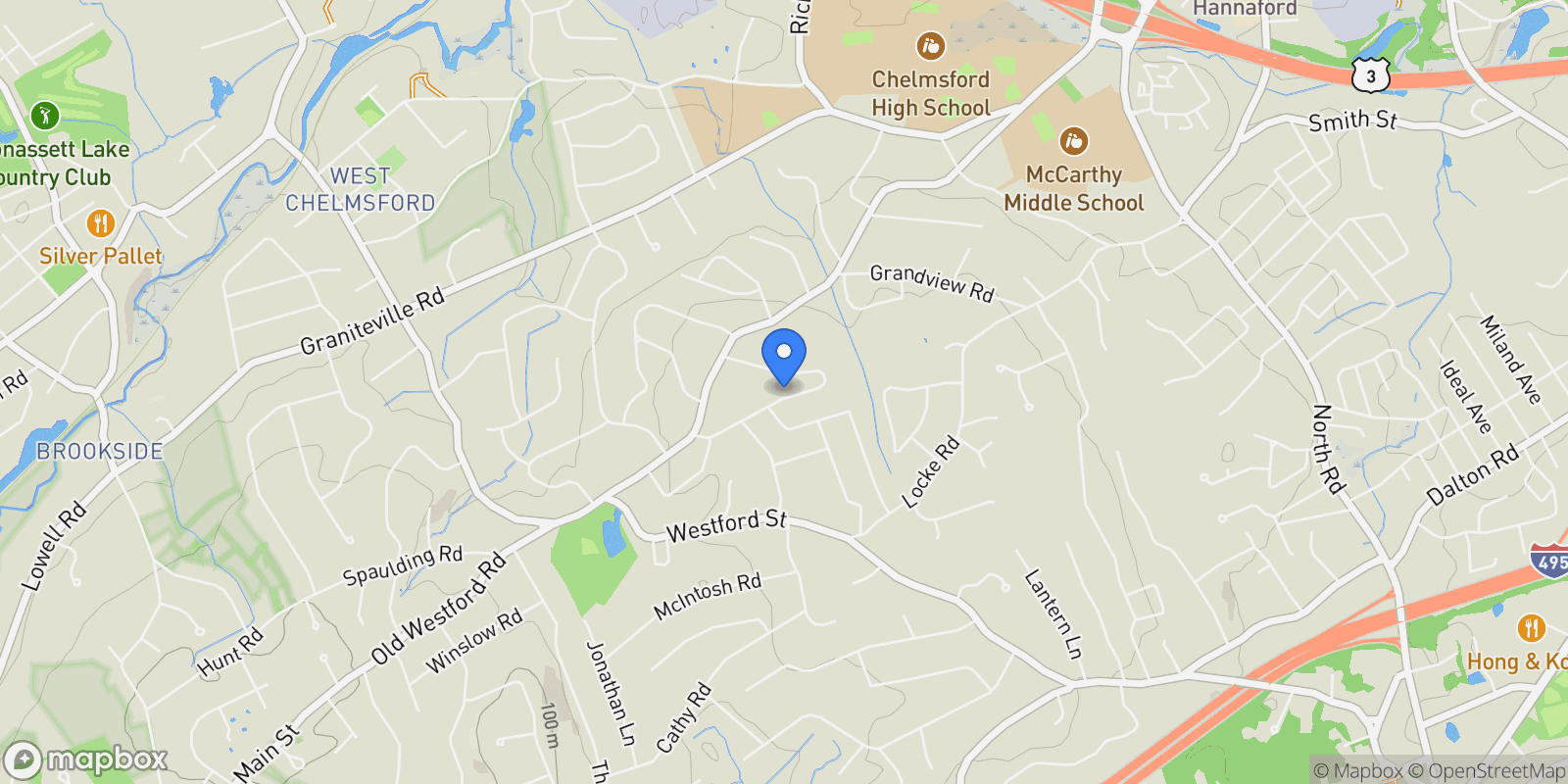 Map showing 14 Arbutus Avenue , Chelmsford, MA 01824, Chelmsford, Massachusetts, United States.