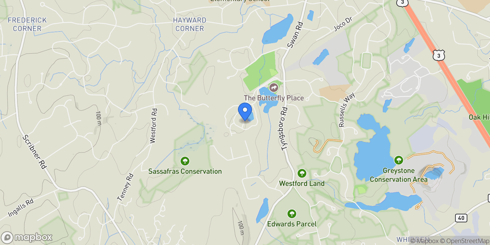 Map showing 20 Highland Road Unit 20, Westford, MA 01886, Westford, Massachusetts, United States.