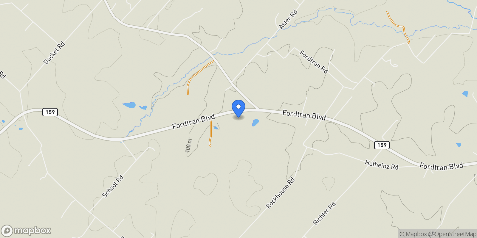 Map showing 20383 State Highway 159 W , New Ulm, TX 78950-5011, New Ulm, Texas, United States.