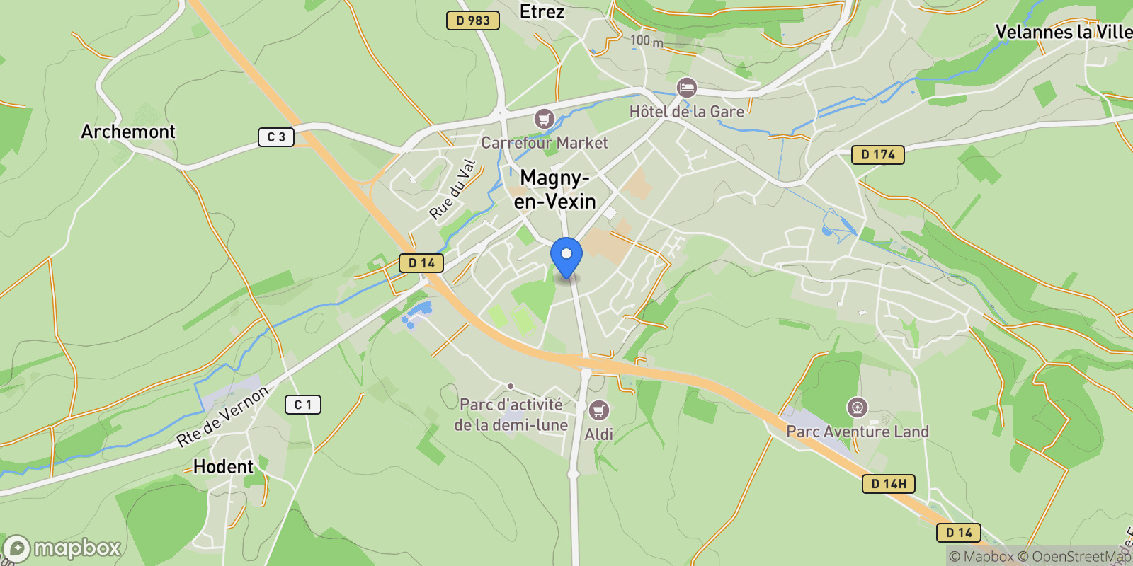 Map showing Magny-en-Vexin, Île-de-France, France.