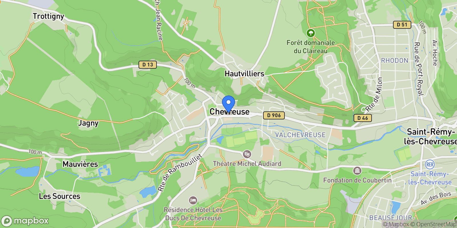 Map showing Chevreuse, Île-de-France, France.