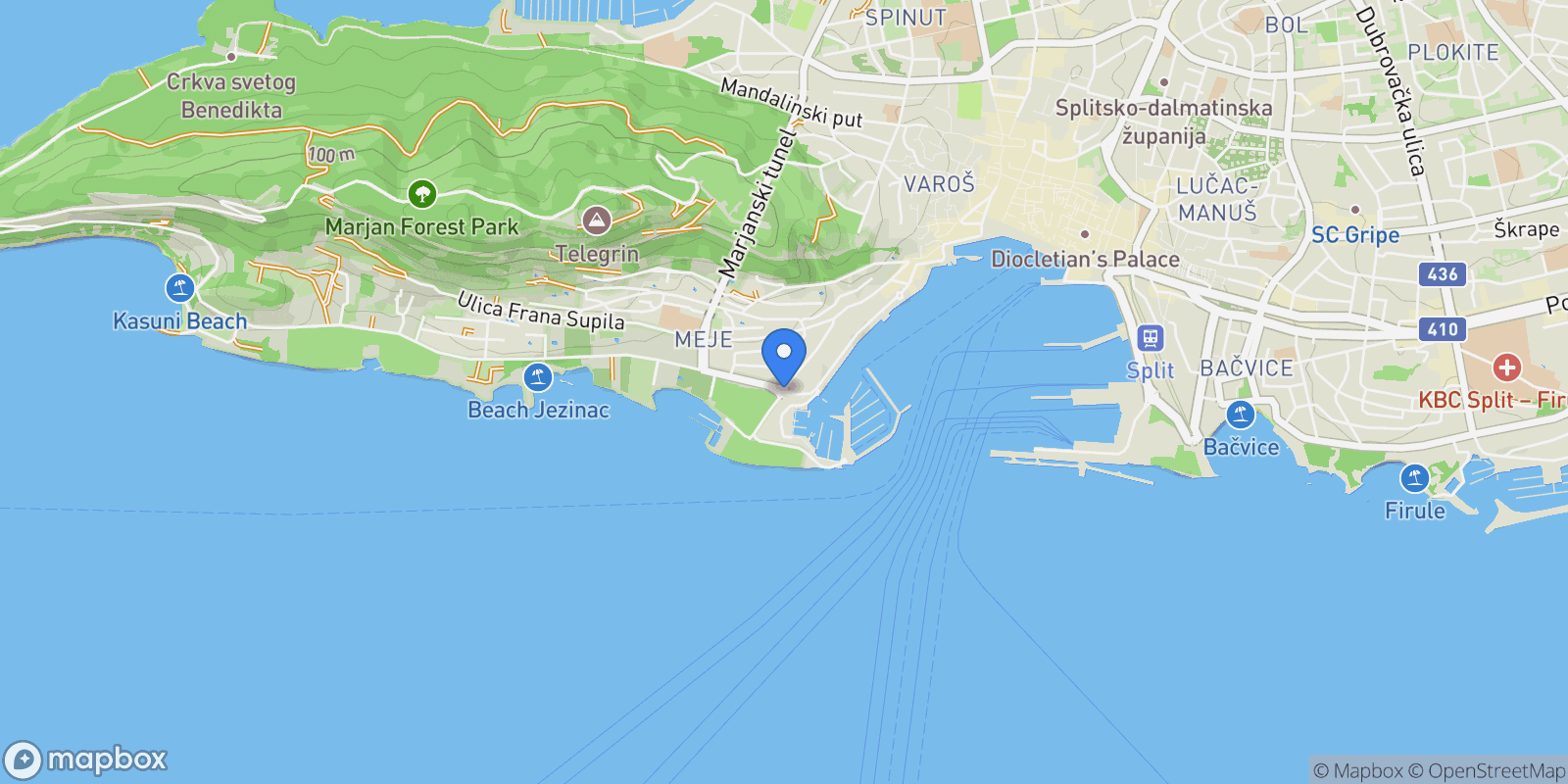 Map showing Meje, Split-Dalmatia, Meje, Split, Split-Dalmatia County.