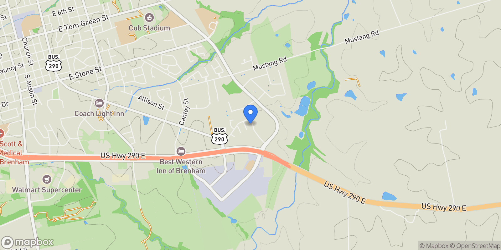 Map showing 2706 Victory Lane , Brenham, TX 77833, Brenham, Texas, United States.