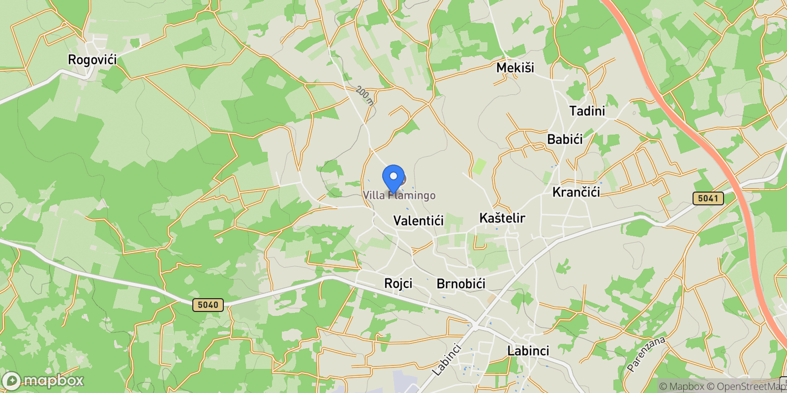 Map showing Kaštelir, Istria, Valentici, Istria County, Croatia.