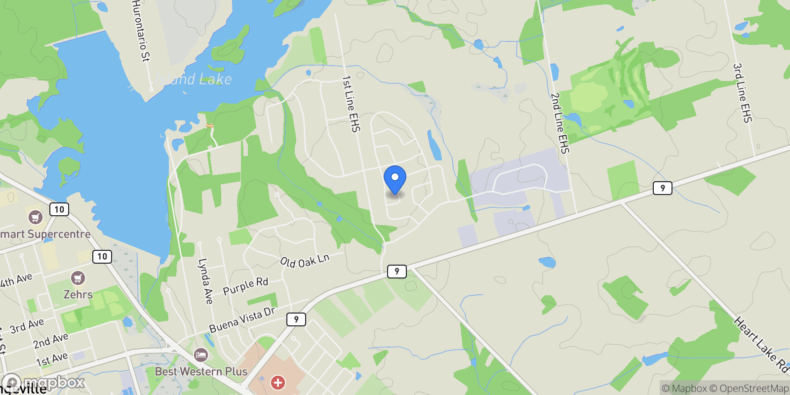 Map showing 17 Mitchell Crescent, Mono, ON L9W 6W6, Mono, Ontario, Canada.