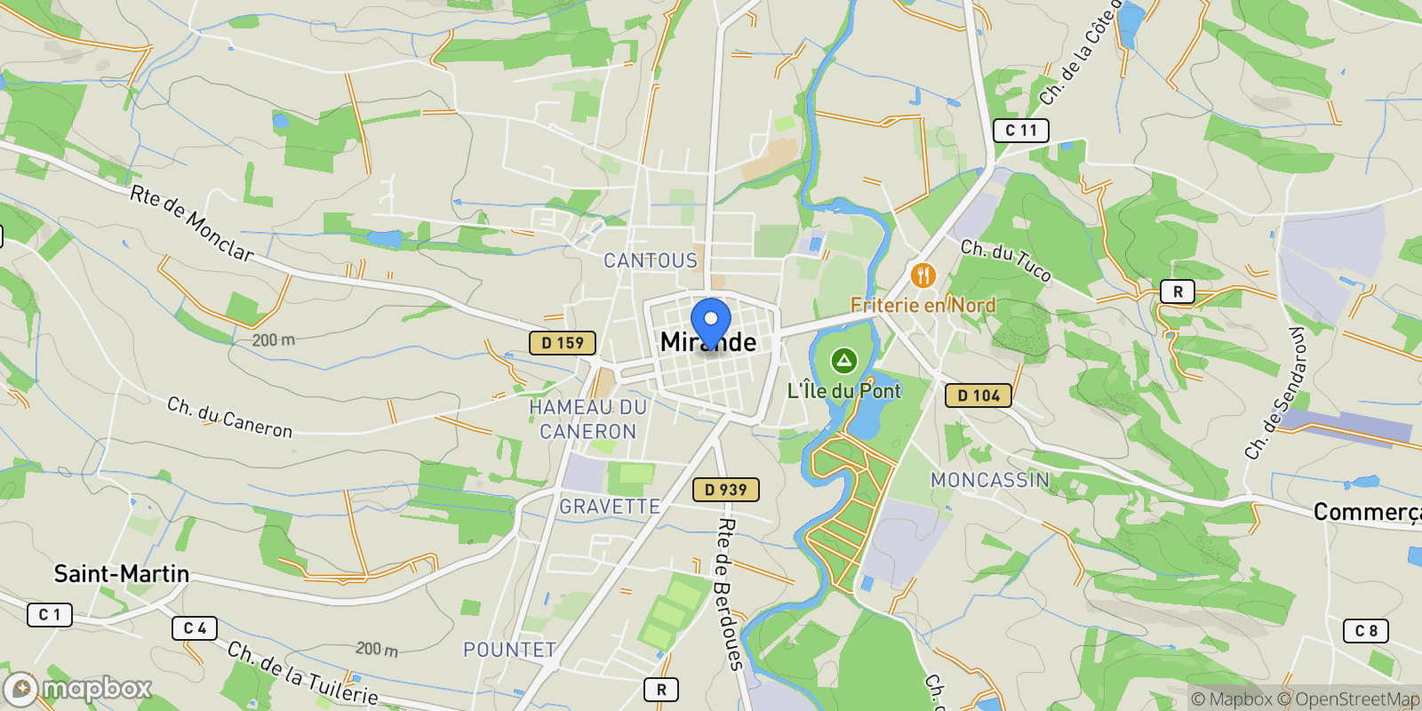 Map showing Mirande, Mirande, Mirande, Occitanie, France.