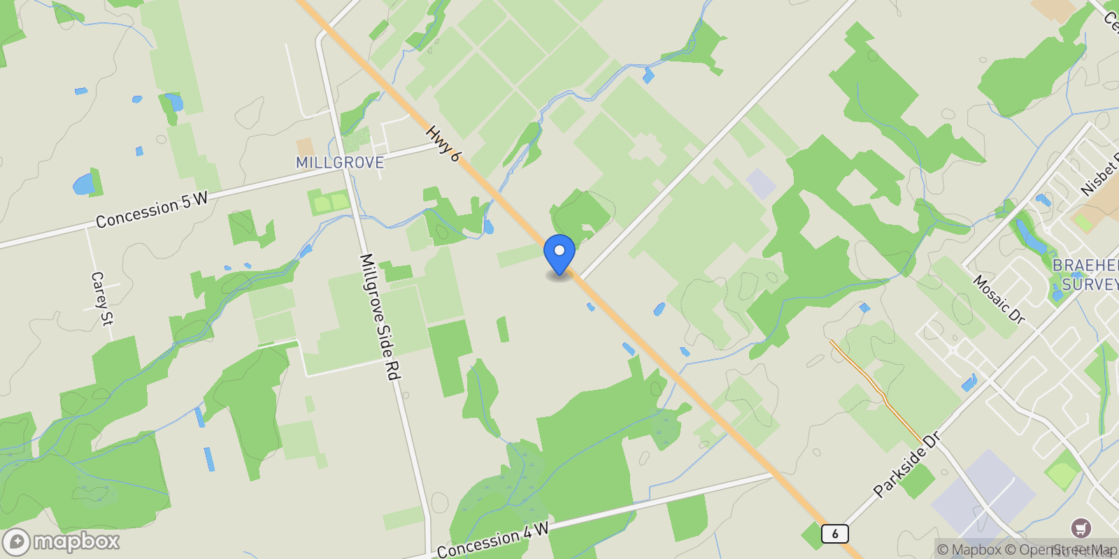 Map showing 783 Highway 6 N/A N, Hamilton, ON L8N 2Z7, Hamilton, Ontario, Canada.