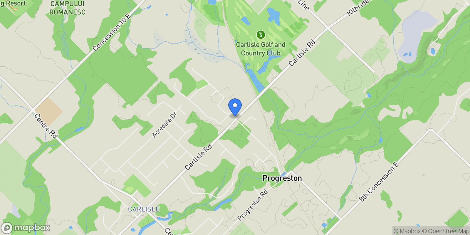 Map showing 7 Appaloosa Trail, Carlisle, ON L0R 1H3, Hamilton, Ontario, Canada.