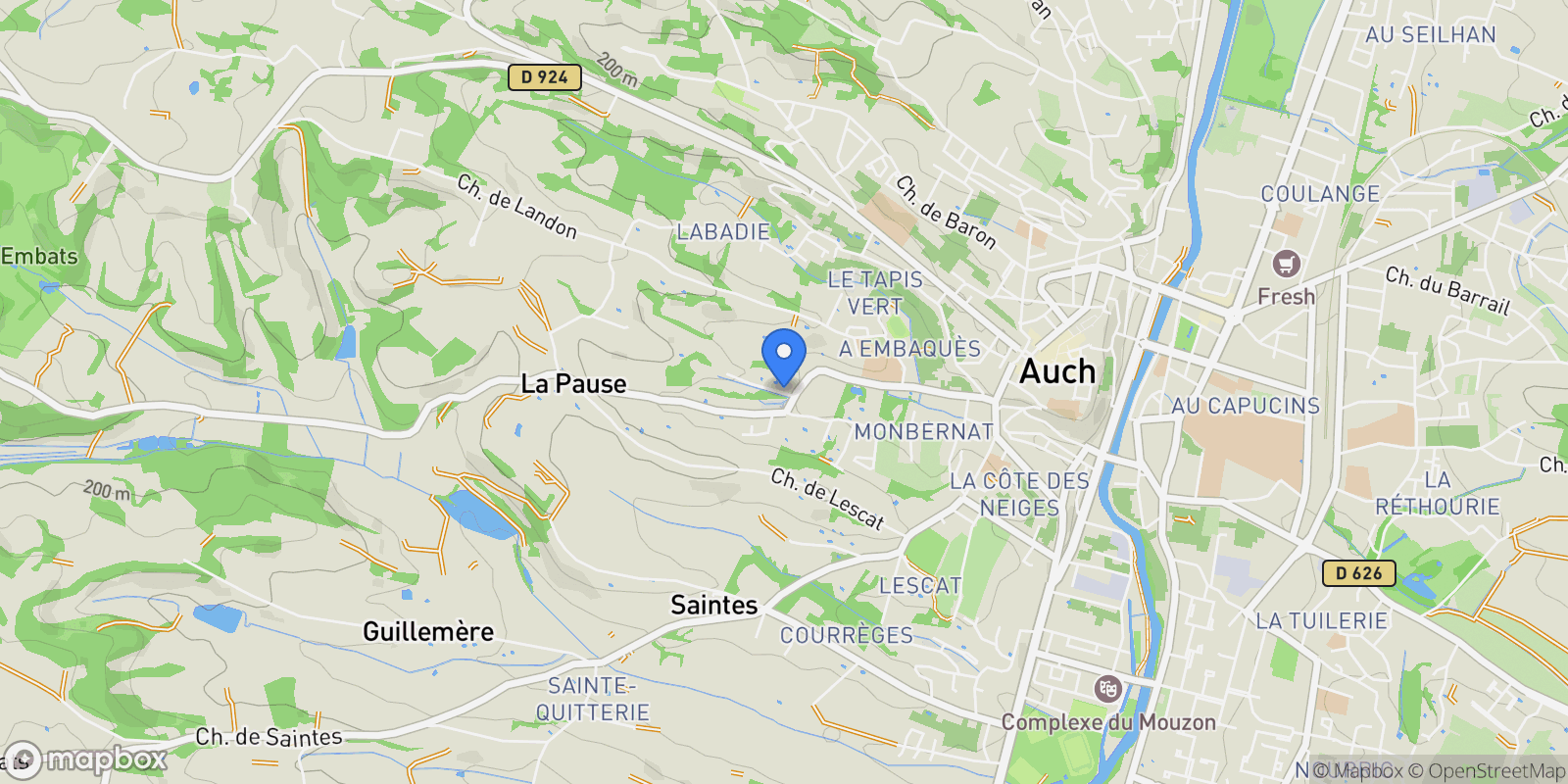 Map showing Auch, Auch, Duran, Occitanie, France.