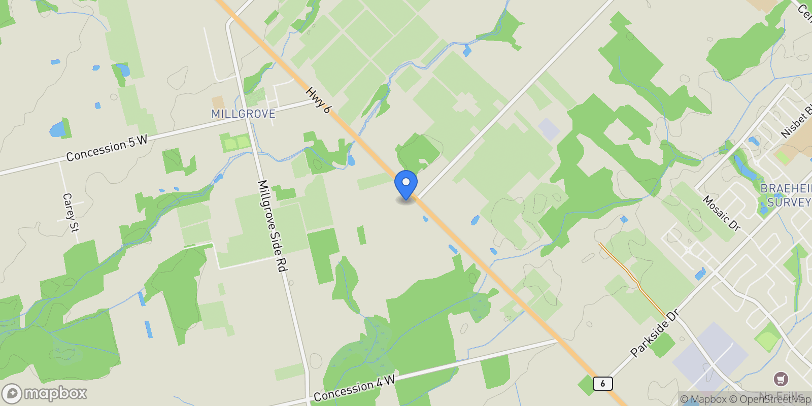 Map showing 783 Highway 6 N, Hamilton, ON L8N 2Z7, Hamilton, Ontario, Canada.