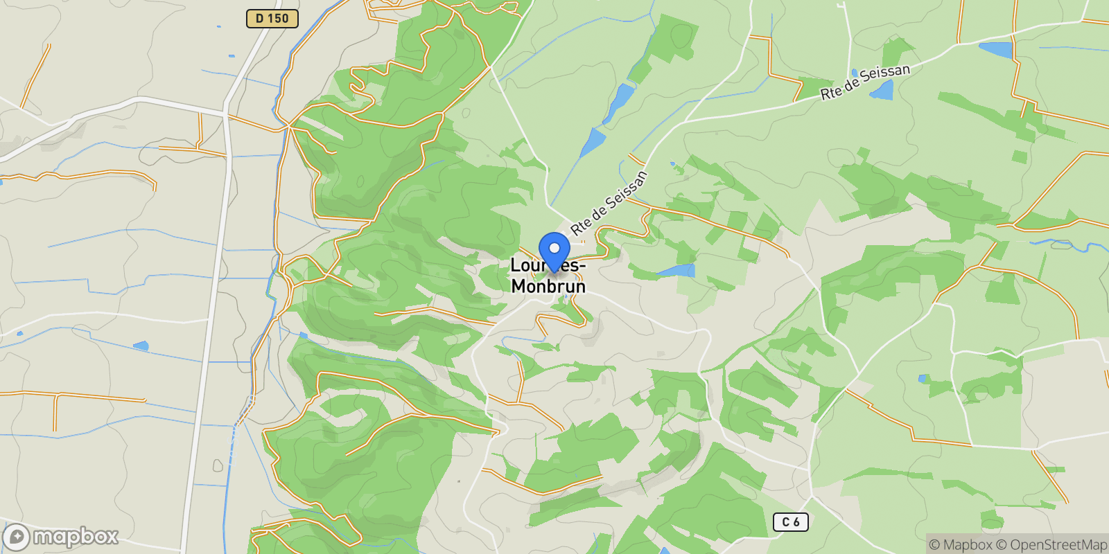 Map showing Lourties-Monbrun, Lourties-Monbrun, Lourties-Monbrun, Occitanie, France.