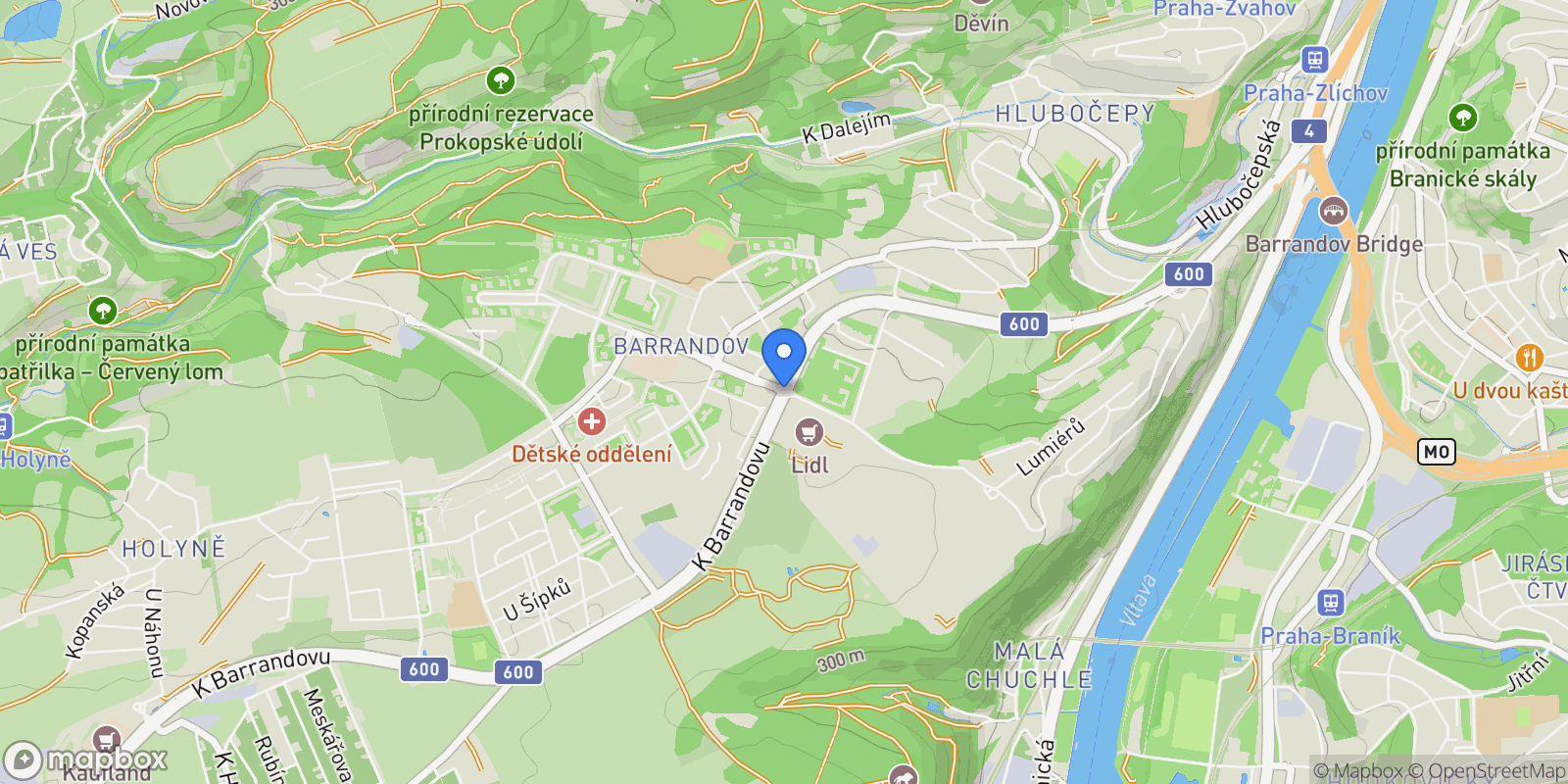 Map showing Barrandov, Prague 5, Czechia, Prague, Prague, Czechia.