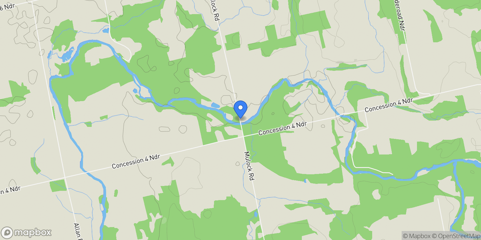 Map showing 174265 Mulock Road, West Grey, ON N4N 3B9, West Grey, Ontario, Canada.