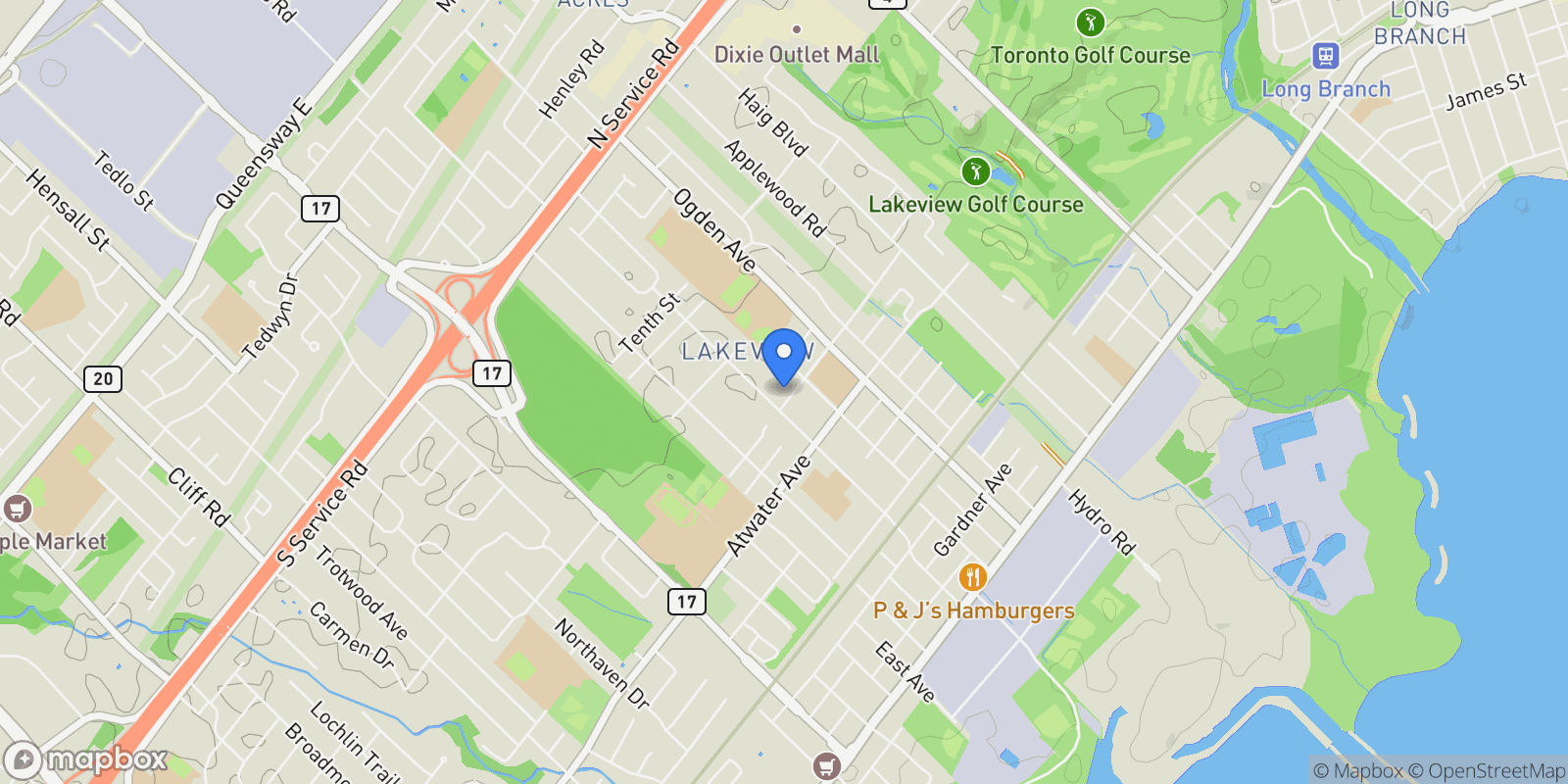 Map showing 953 Halliday Avenue, Mississauga, ON L5E 1P4, Mississauga, Ontario, Canada.