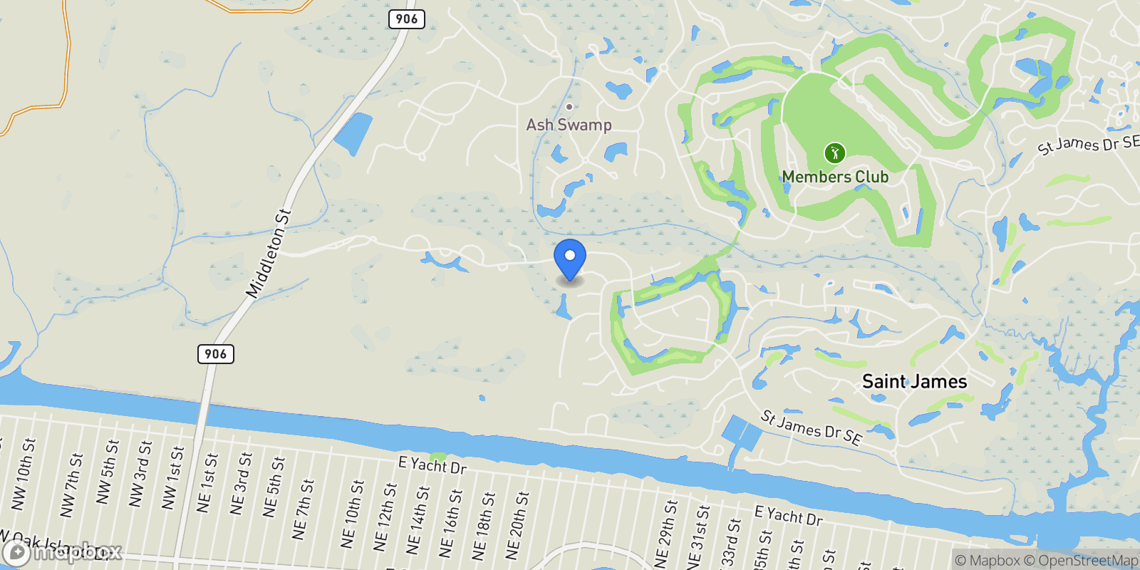 Map showing 2705 Chadsworth Lane, Southport, North Carolina, United States.