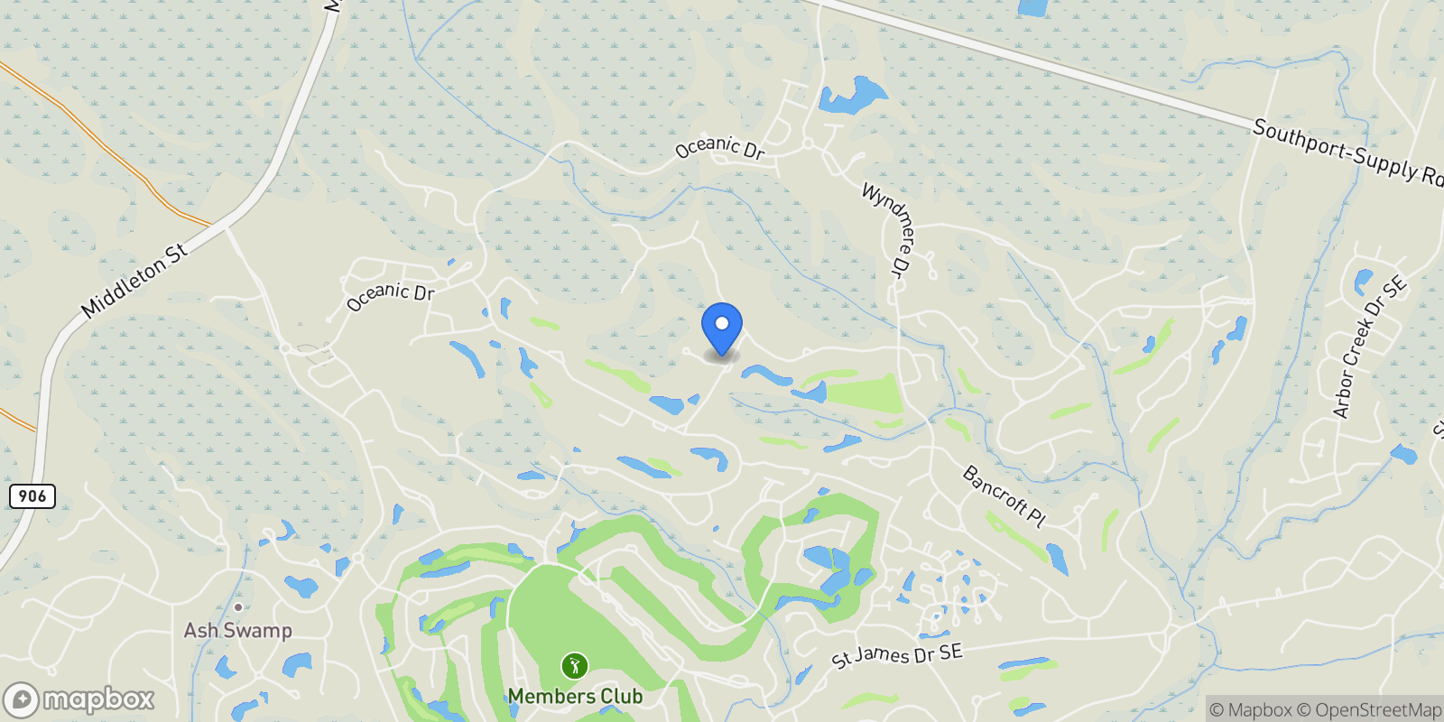Map showing 3688 Emerson Drive, Southport, North Carolina, United States.