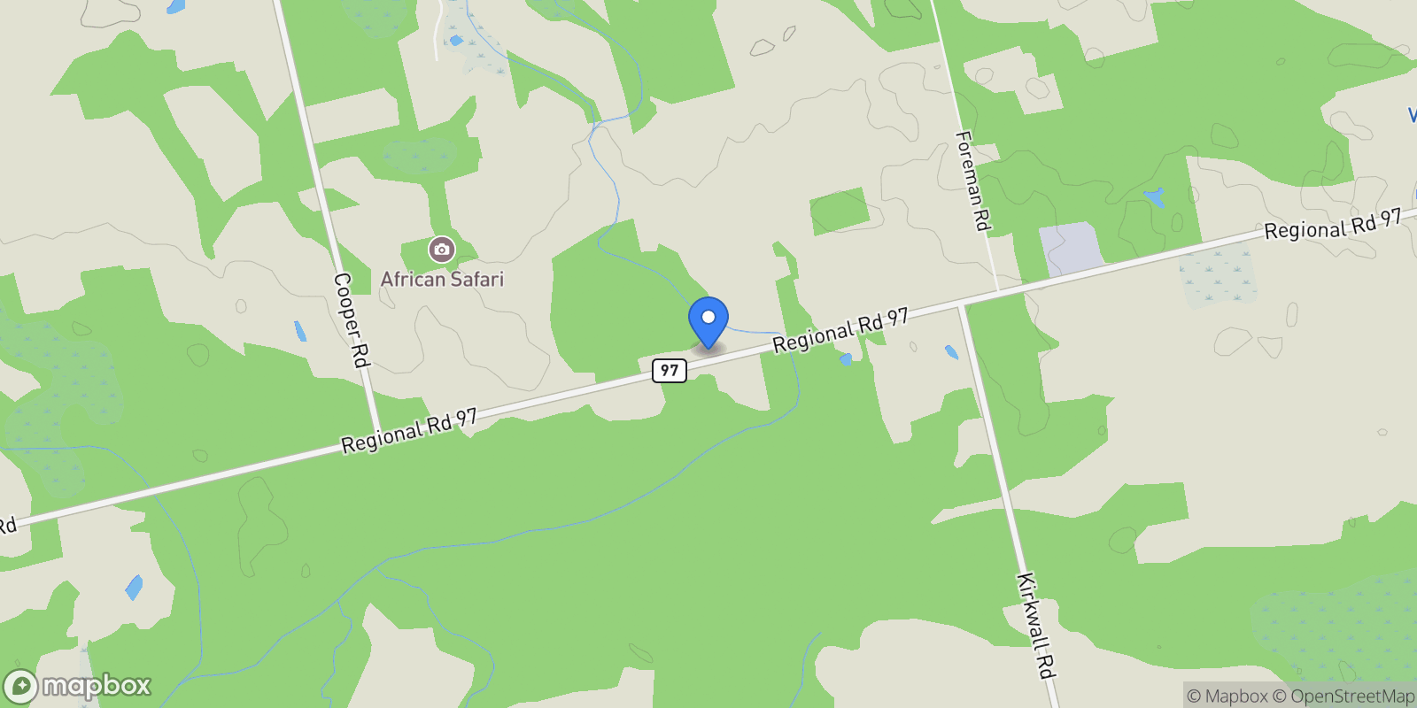 Map showing 1967 Regional 97 Road, Flamborough, ON N1R 5S7, Hamilton, Ontario, Canada.