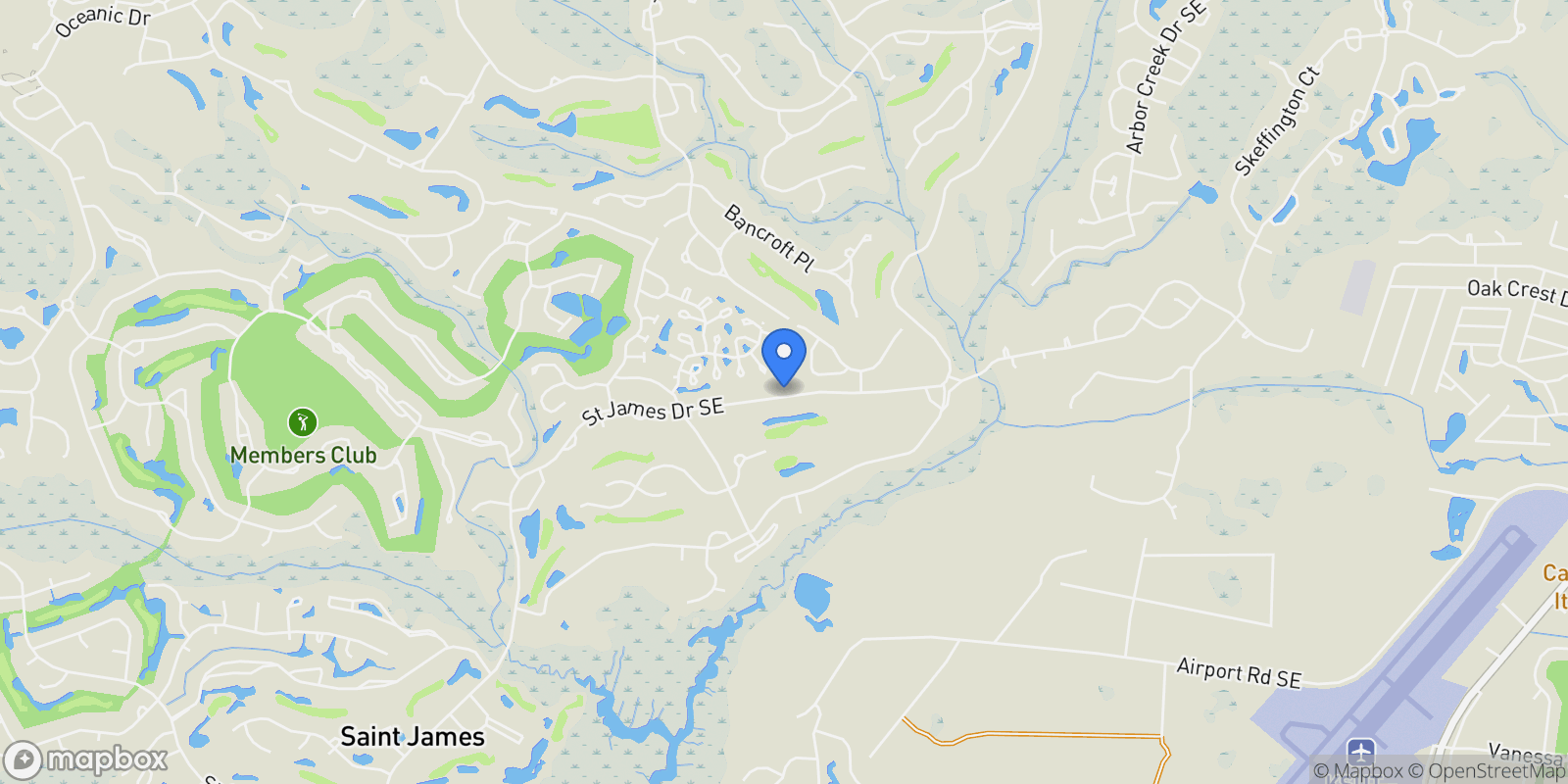 Map showing 3452 St James Drive SE, Southport, North Carolina, United States.